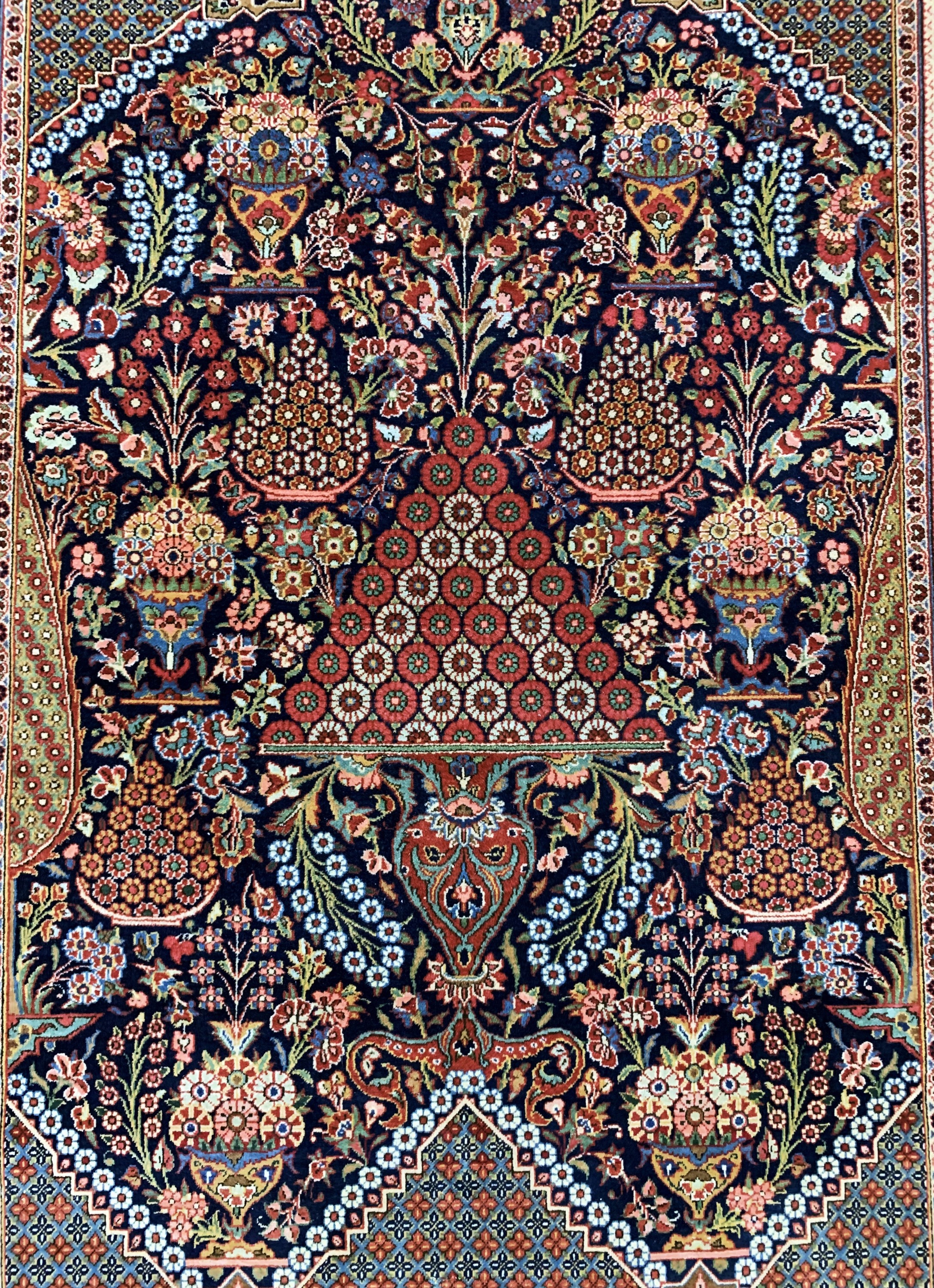 Detail c: Keschan"Hadji-Khanumi"fein, Persien, Anfang20.Jhd, Korkwolle auf Baumwolle, ca. 210 x 135cm, EHZ: 2