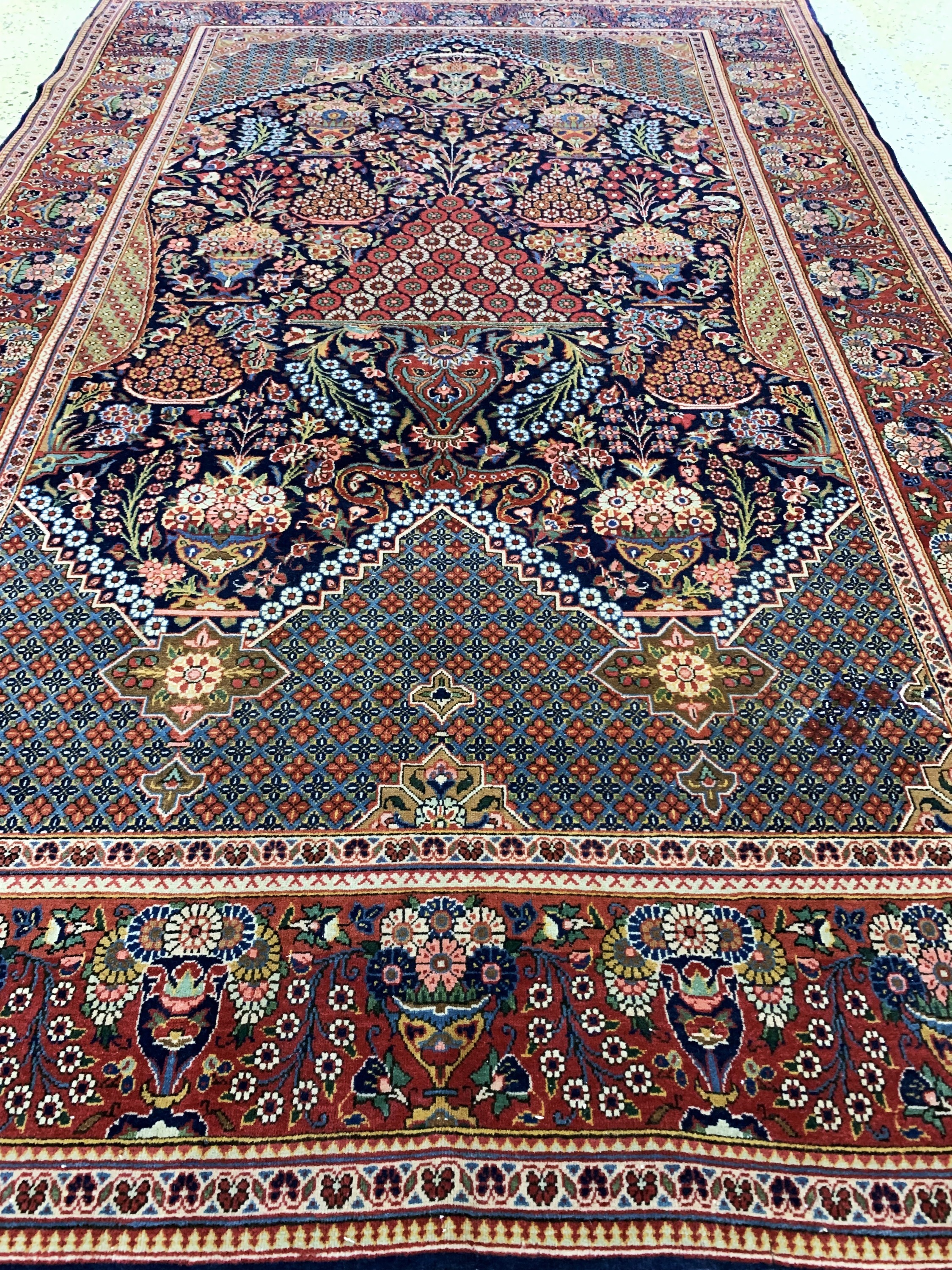 Detail e: Keschan"Hadji-Khanumi"fein, Persien, Anfang20.Jhd, Korkwolle auf Baumwolle, ca. 210 x 135cm, EHZ: 2