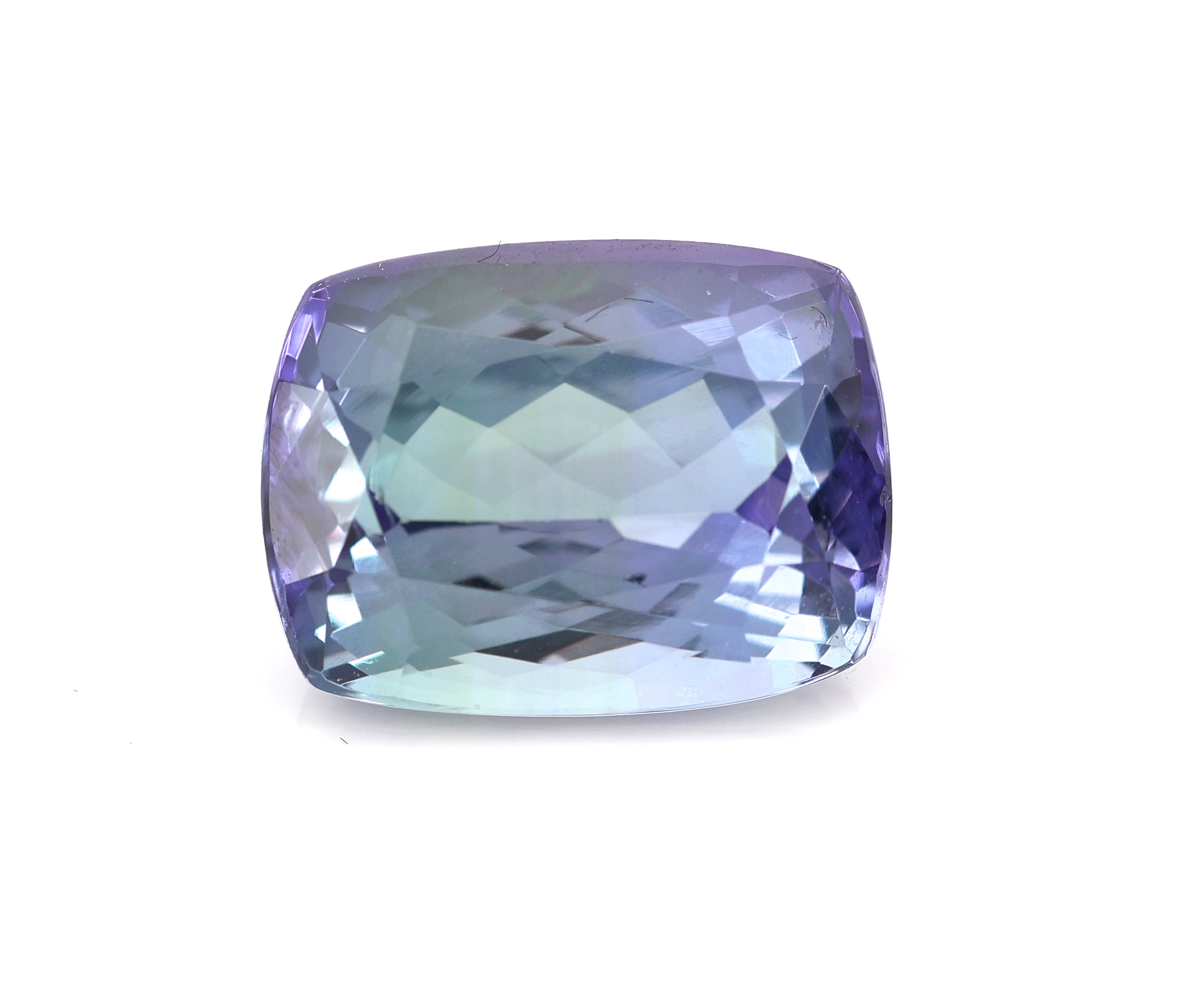 Loser Tansanit, ca. 5.23 ct, facett. Kissen, Farbwechsel, 11.3 x 8.5 mm, mit Zertifikat