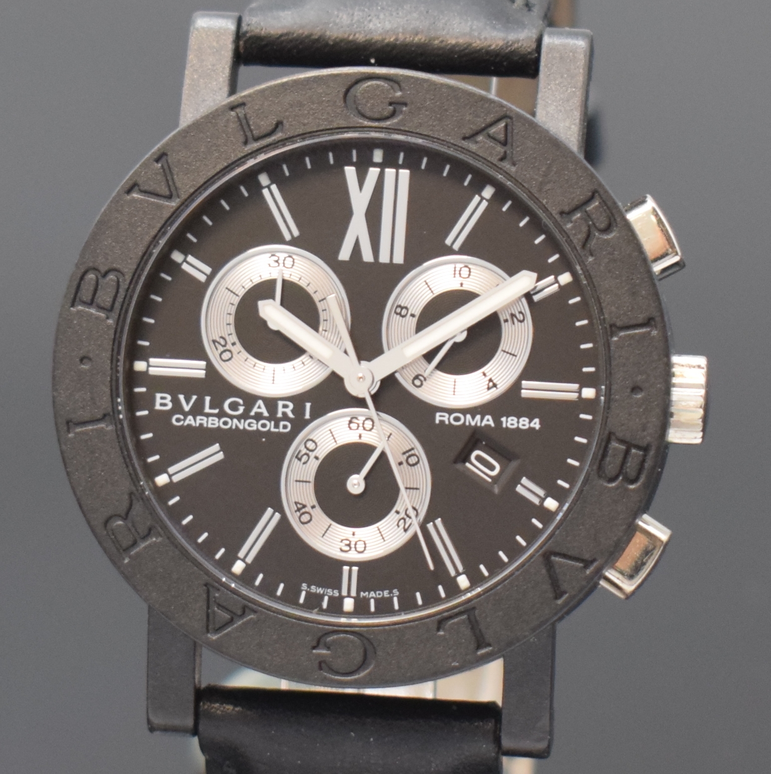 Detail a: BULGARI Carbongold Armbandchronograph Referenz BB 38 CL CH, Schweiz um 2009 zum 125 Jährigen Jubiläum, quarz, Boden 4-fach verschr., orig. ...