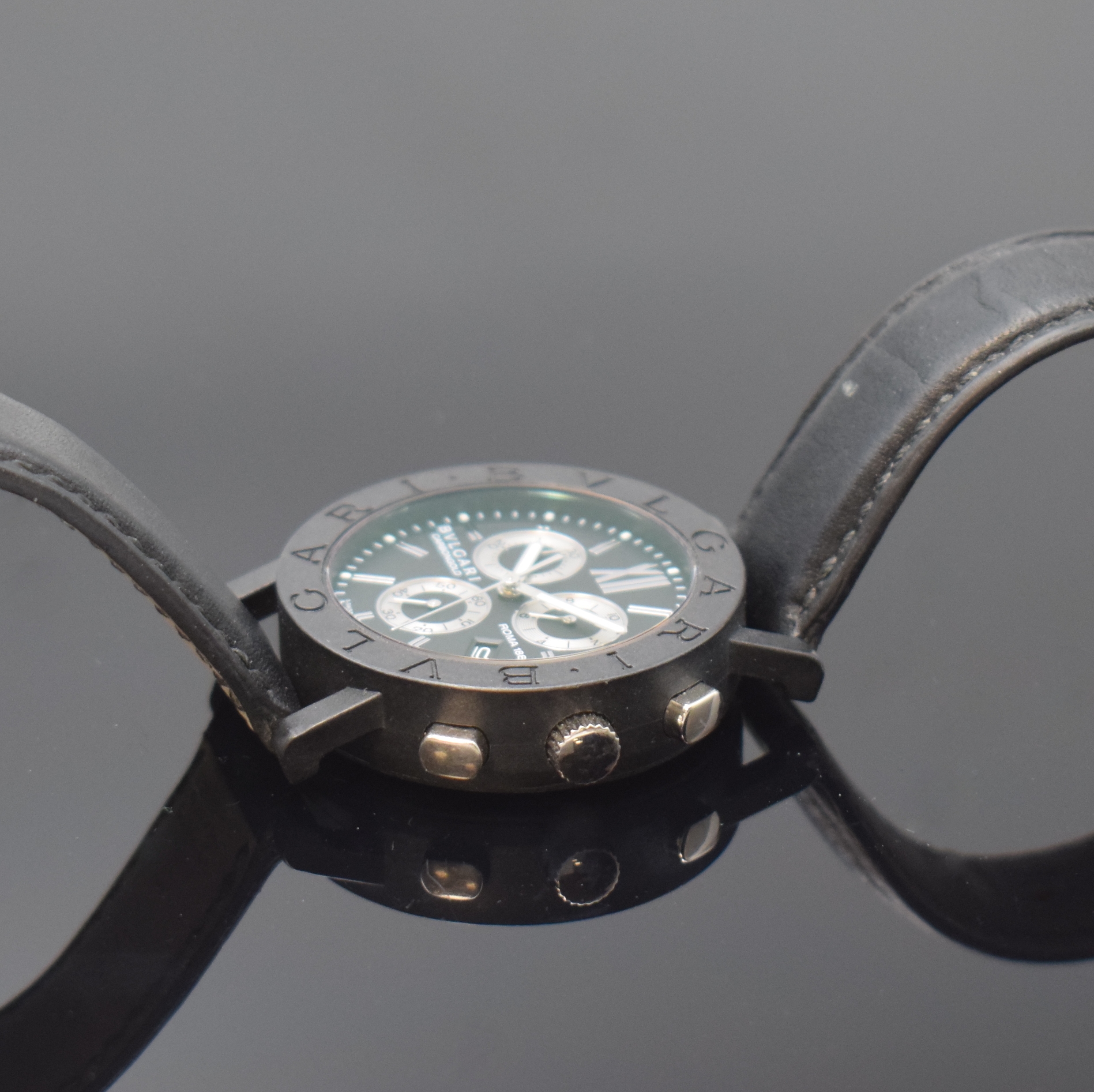 Detail c: BULGARI Carbongold Armbandchronograph Referenz BB 38 CL CH, Schweiz um 2009 zum 125 Jährigen Jubiläum, quarz, Boden 4-fach verschr., orig. ...