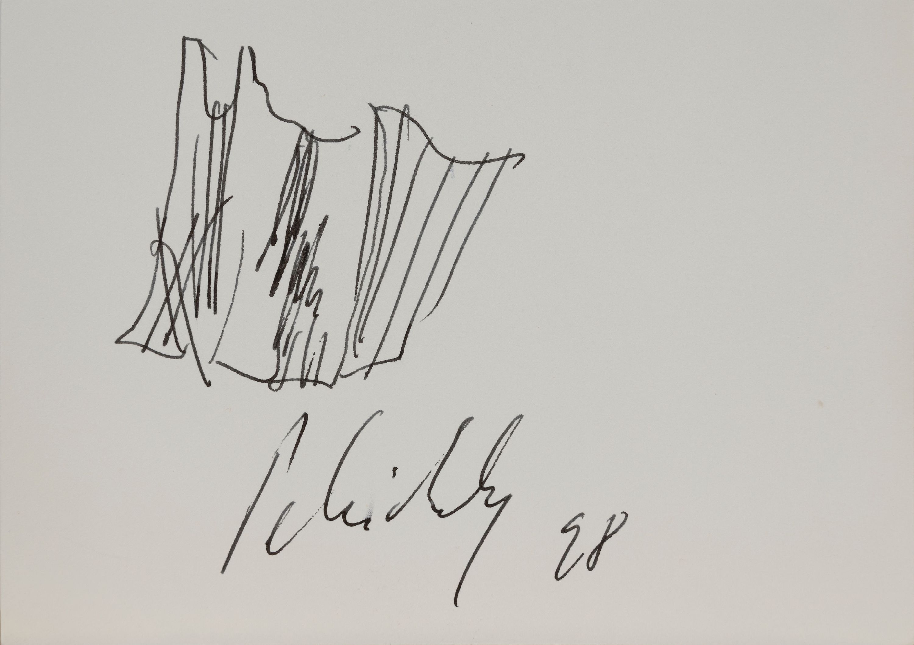 Detail k: Per Kirkeby, 1938-2018, kleine Tuschfederzeichnung, signiert und dat. 98, ca. 10x15cm