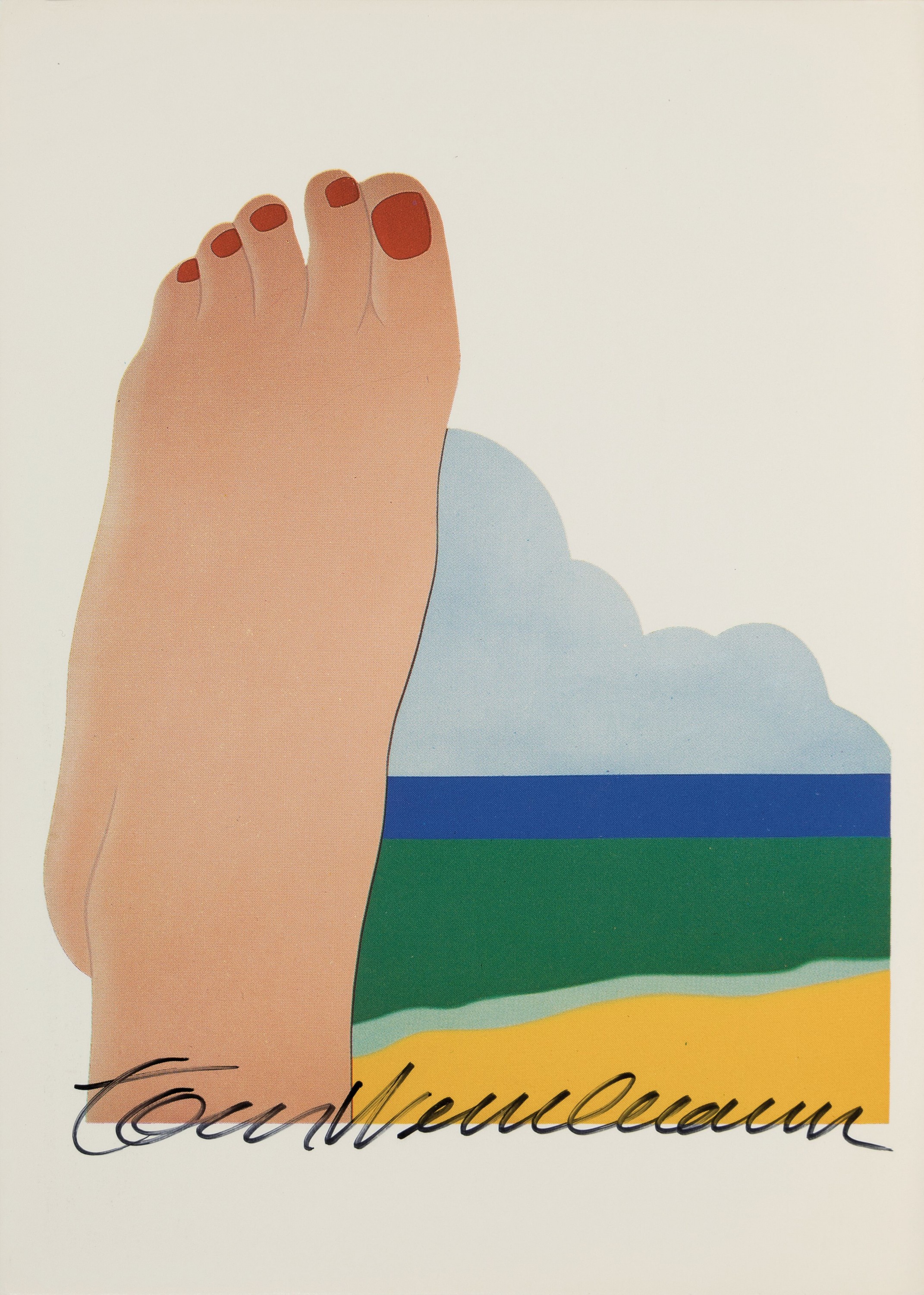 Tom Wesselmann, 1931-2004, Kunstpostkarte mit Motiv Seascape No. 21, handsigniert, ca. 10x15cm