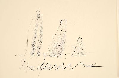26884181k - Mac Zimmermann, 1912-1995, kleine Kugelschreiberzeichnung auf Karton, sign., ca. 10x15cm
