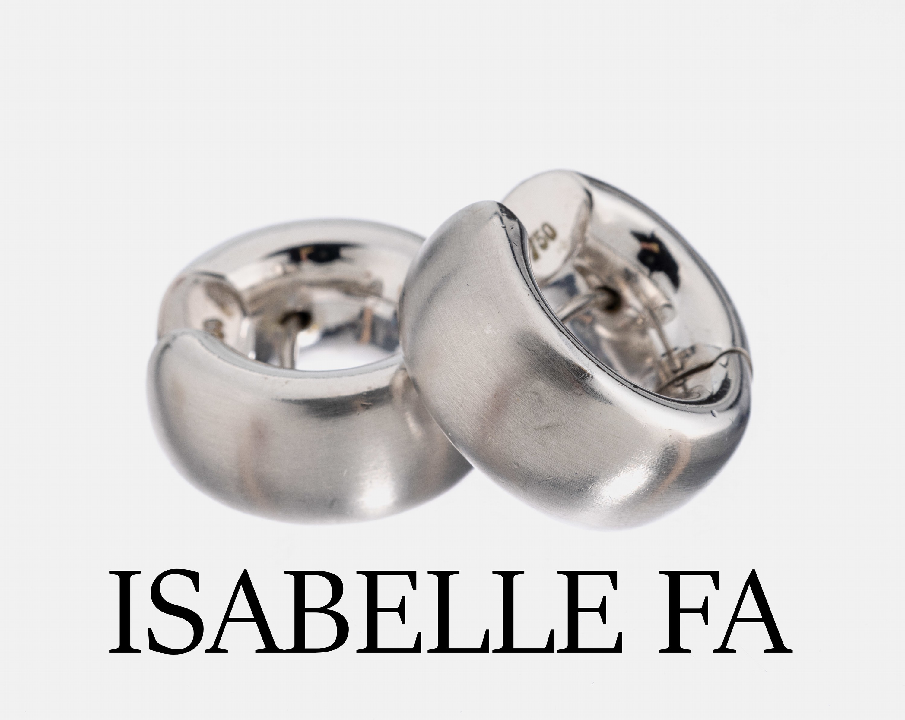 Paar 18 kt Gold ISABELLE FA Ohrcreolen, WG 750/000 sat., schwere massive Verarbeitung, ca. 16.1 g, mit orig. Lederetui