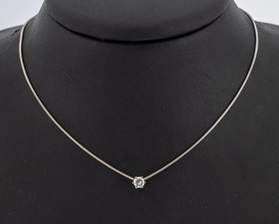 Image 26884328 - 14 kt Gold Brillant-Anhänger, WG 585/000, Brillant ca. 0.25 ct Weiß/si, an ...