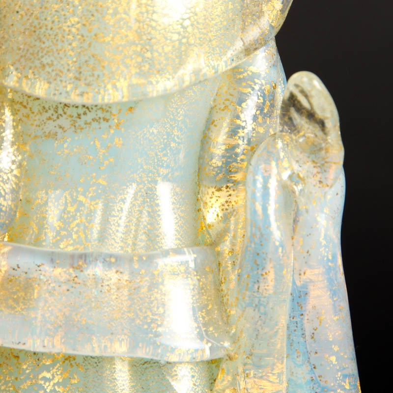 Detail c: Glasskulptur, Ermanno Nason für Cenedese, 1963-1972, farbloses Glas, z.T. opak, eingschmolzener Goldflitter, vollplastische Darstellung einer ...