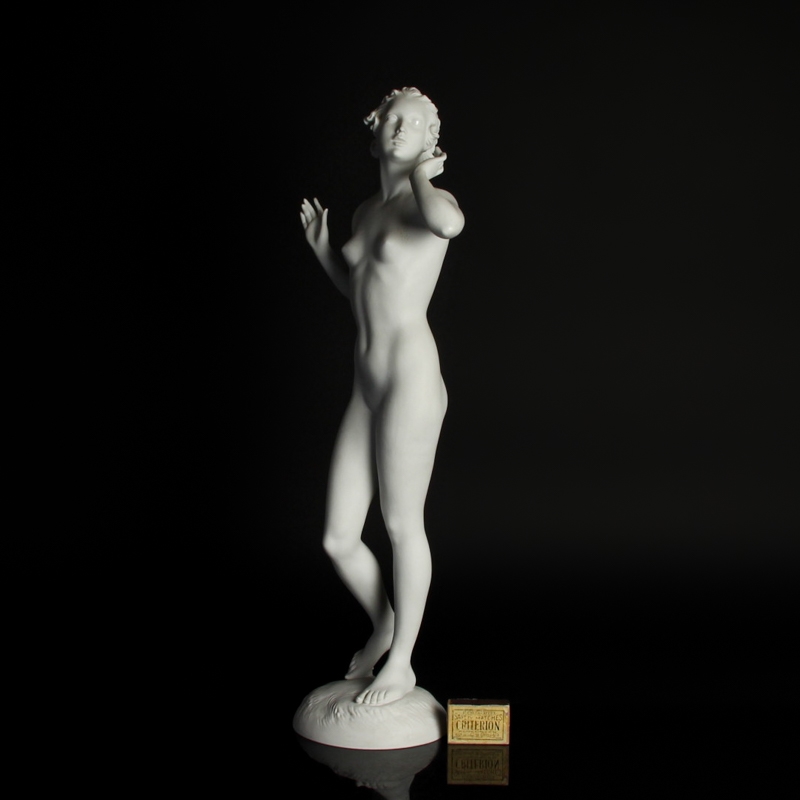 Detail a: Große stehende Porzellanfigur, "Echo" Rosenthal, Entwurf Max Hermann Fritz um 1935, Rosenthal Plössberg Germany, stehender Frauenakt, ...