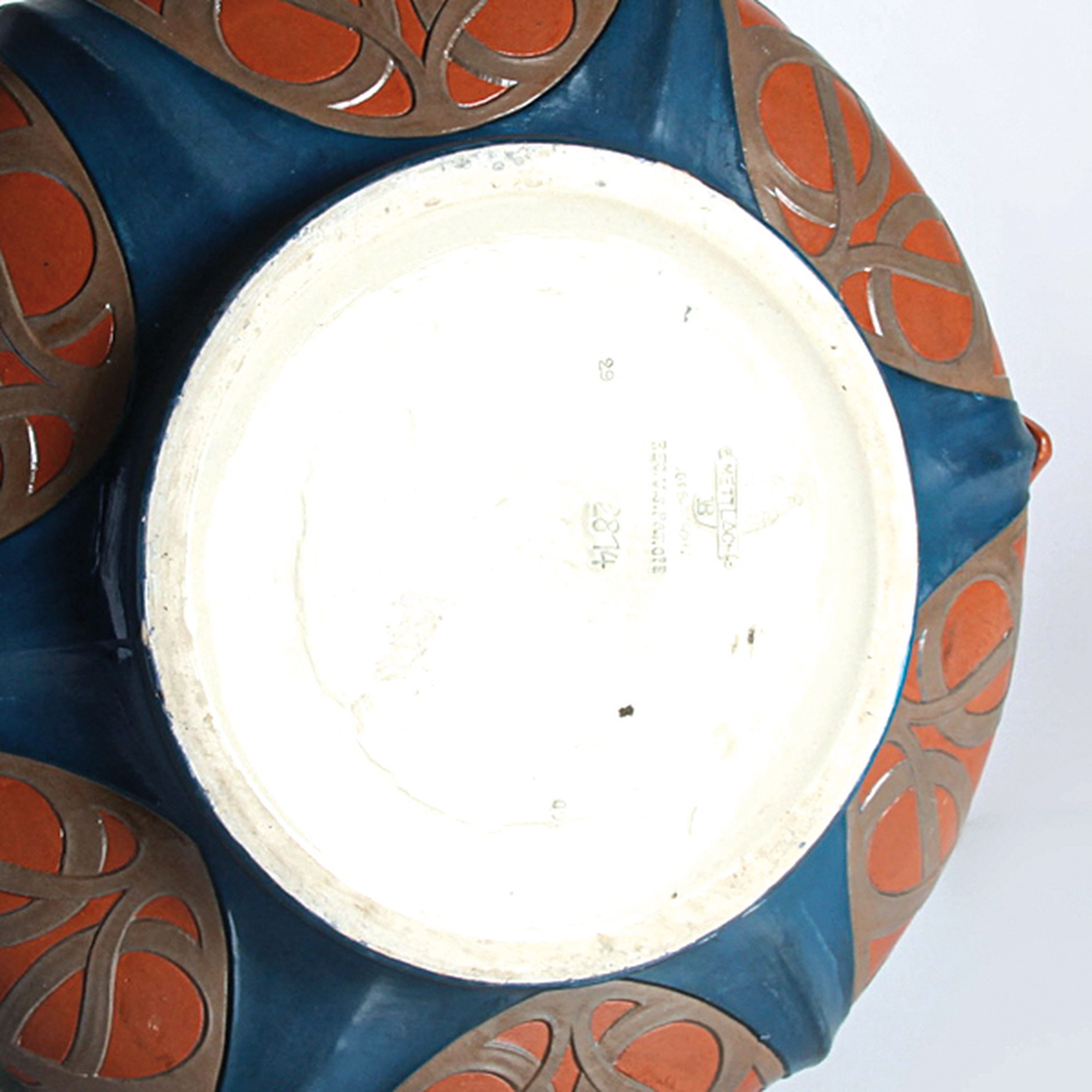 Detail h: Bowle/Gefäß, Jugendstil, Villeroy & Boch, Mettlach, Entwurf wohl Hans Christiansen, Modell 2814, 1909, Feinsteinzeug, bunt staffiert, z.T. geritzt, ...