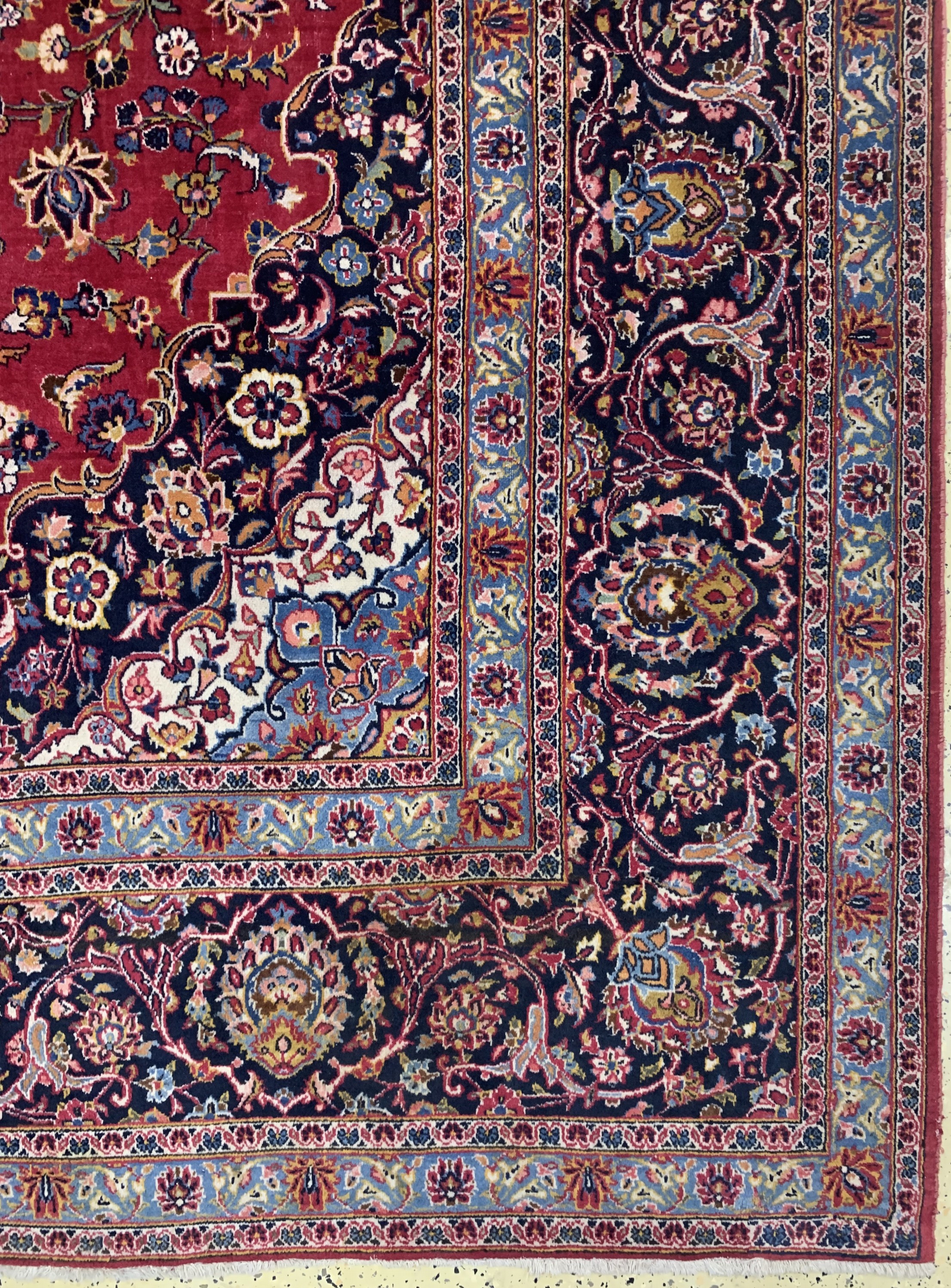 Detail a: Keschan, Persien, Ende 20.Jhd, Wolle auf Baumwolle, ca. 460 x 314 cm, EHZ: 3