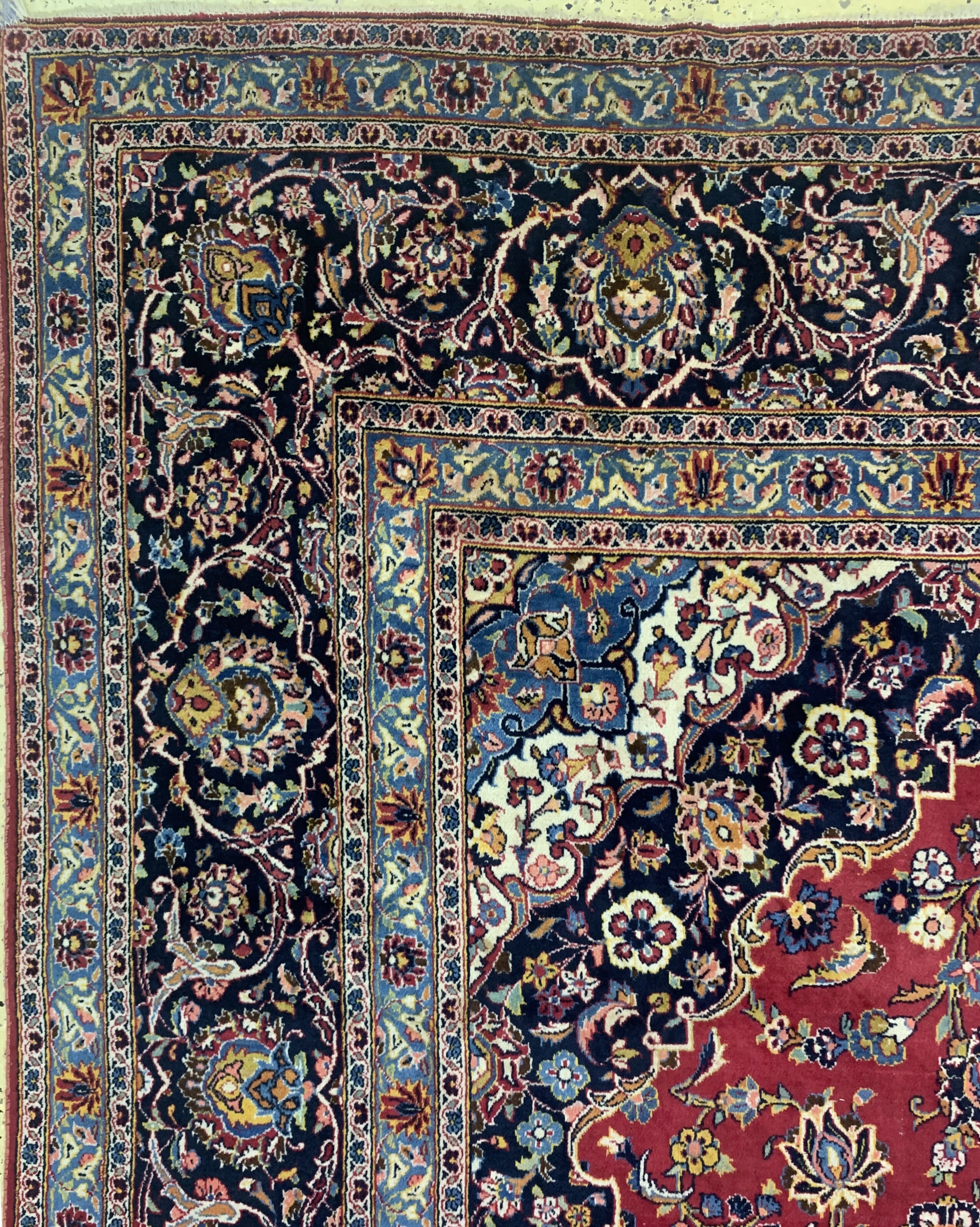 Detail e: Keschan, Persien, Ende 20.Jhd, Wolle auf Baumwolle, ca. 460 x 314 cm, EHZ: 3