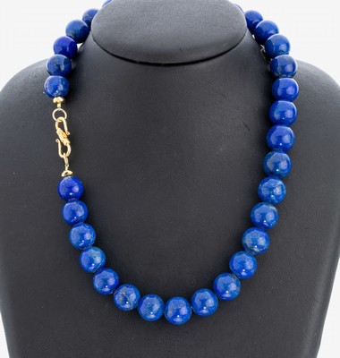 Image 26884513 - Lapislazuli-Collier, S-Schließe Silber vergoldet, Lapislazuli-Kugeln, D. ca. ...