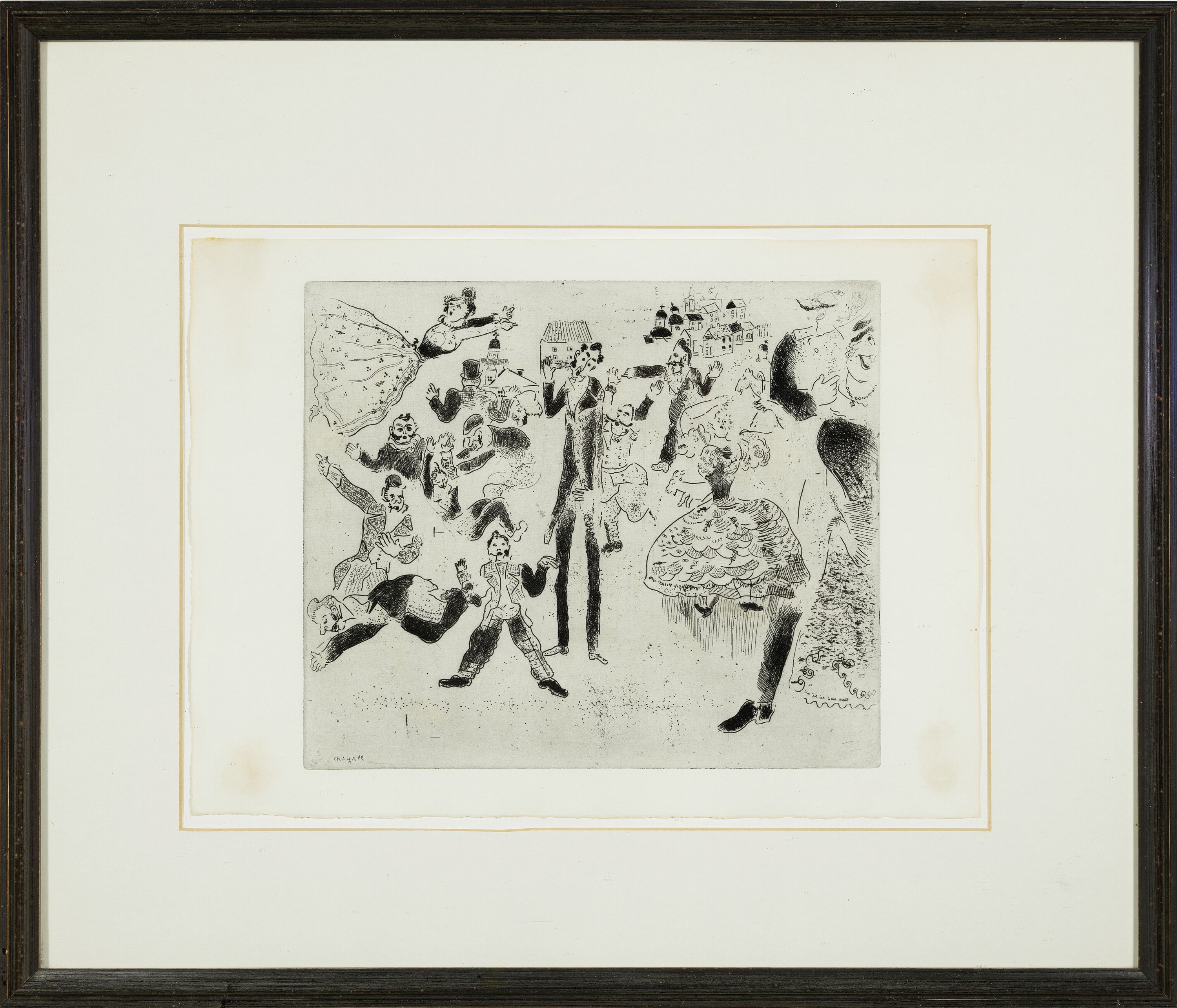 Detail k: Marc Chagall, 1887-1985, Radierung, "Das Erklären des Weges" aus der Reihe "Nicolai Gogol: Die toten Seelen (Les Ames mortes)", ...