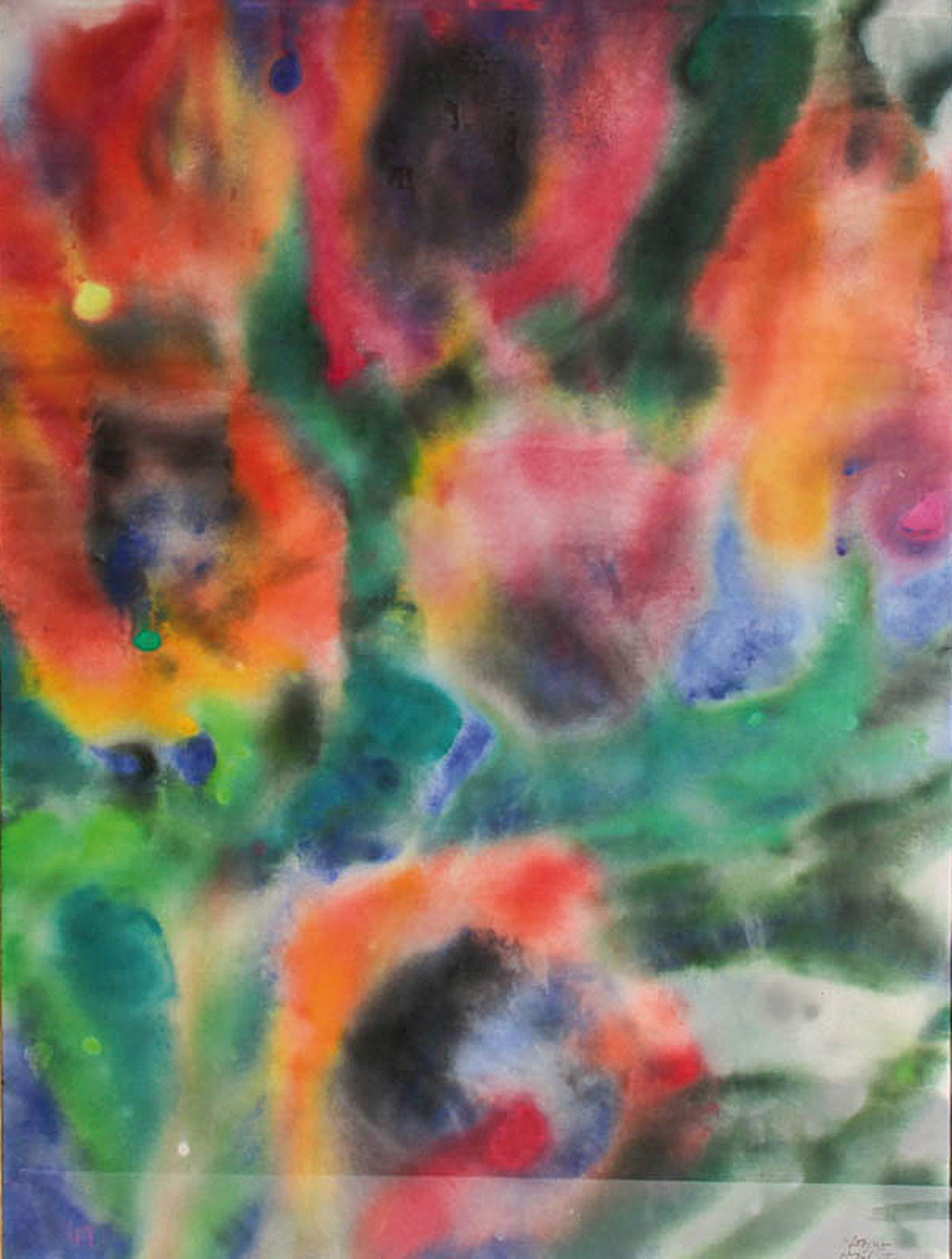 Detail c: Lothar Malskat, 1912 Königsberg-1988 Lübeck,Blumen, Aquarell auf Papier, nass in nass gemalt, rechts unten signiert, ca. 75x55cm, u.Gl., R. ca. ...