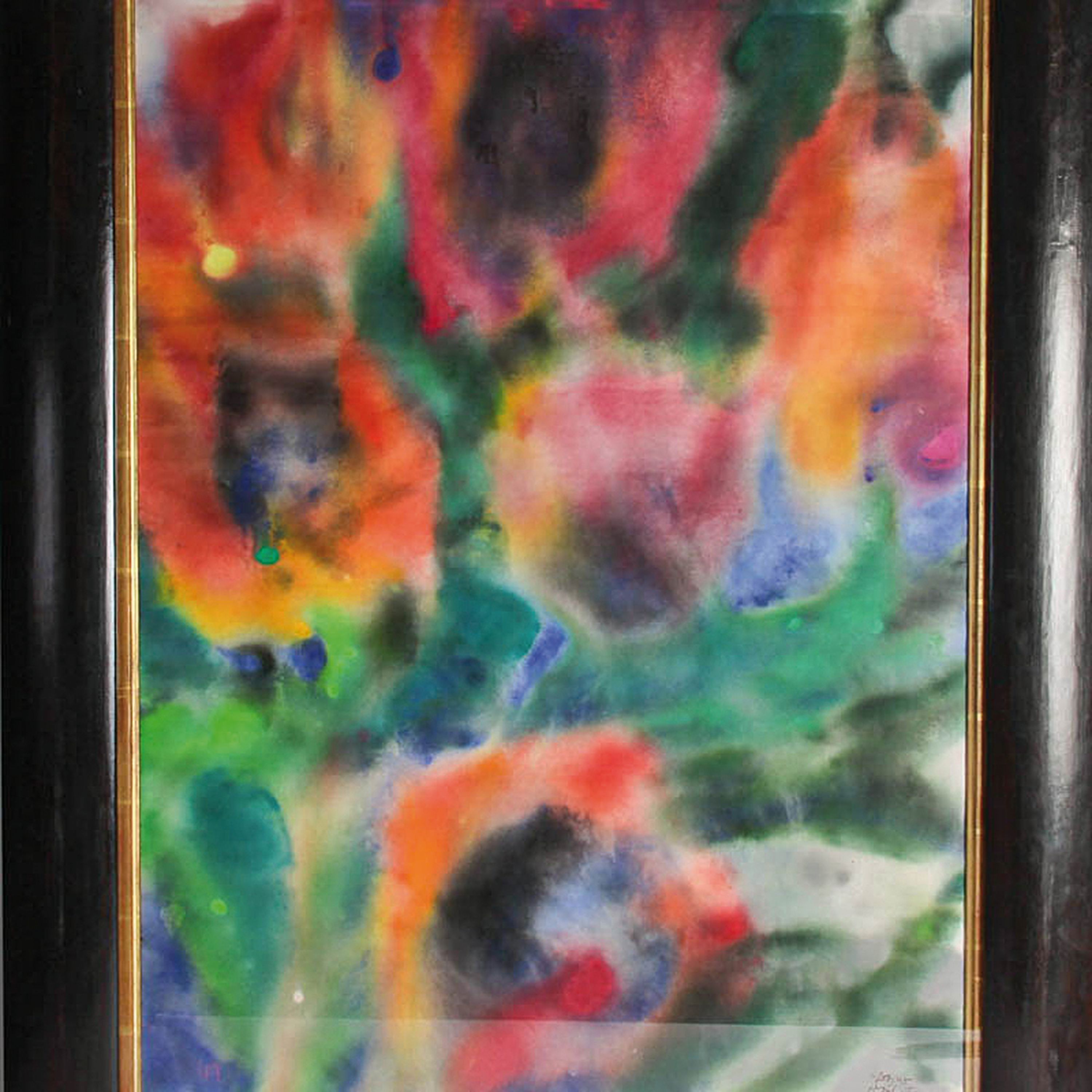 Detail n: Lothar Malskat, 1912 Königsberg-1988 Lübeck,Blumen, Aquarell auf Papier, nass in nass gemalt, rechts unten signiert, ca. 75x55cm, u.Gl., R. ca. ...
