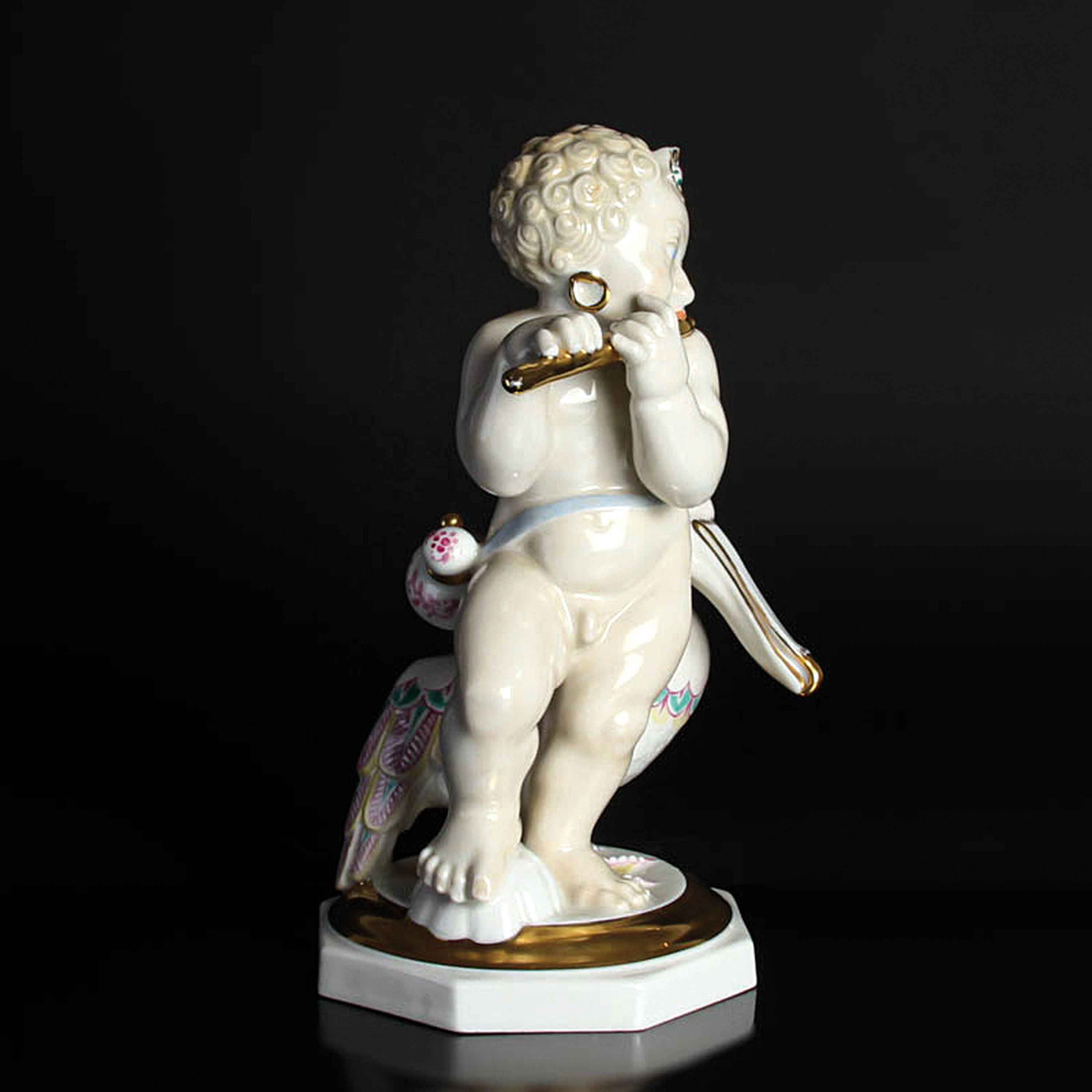 Detail g: Porzellanfigur "Orpheus", Hutschenreuther, Kunstabteilung Selb, Entw. Ludwig Vierthaler 1924, Porzellan, farbig und goldstaffiert, Art ...