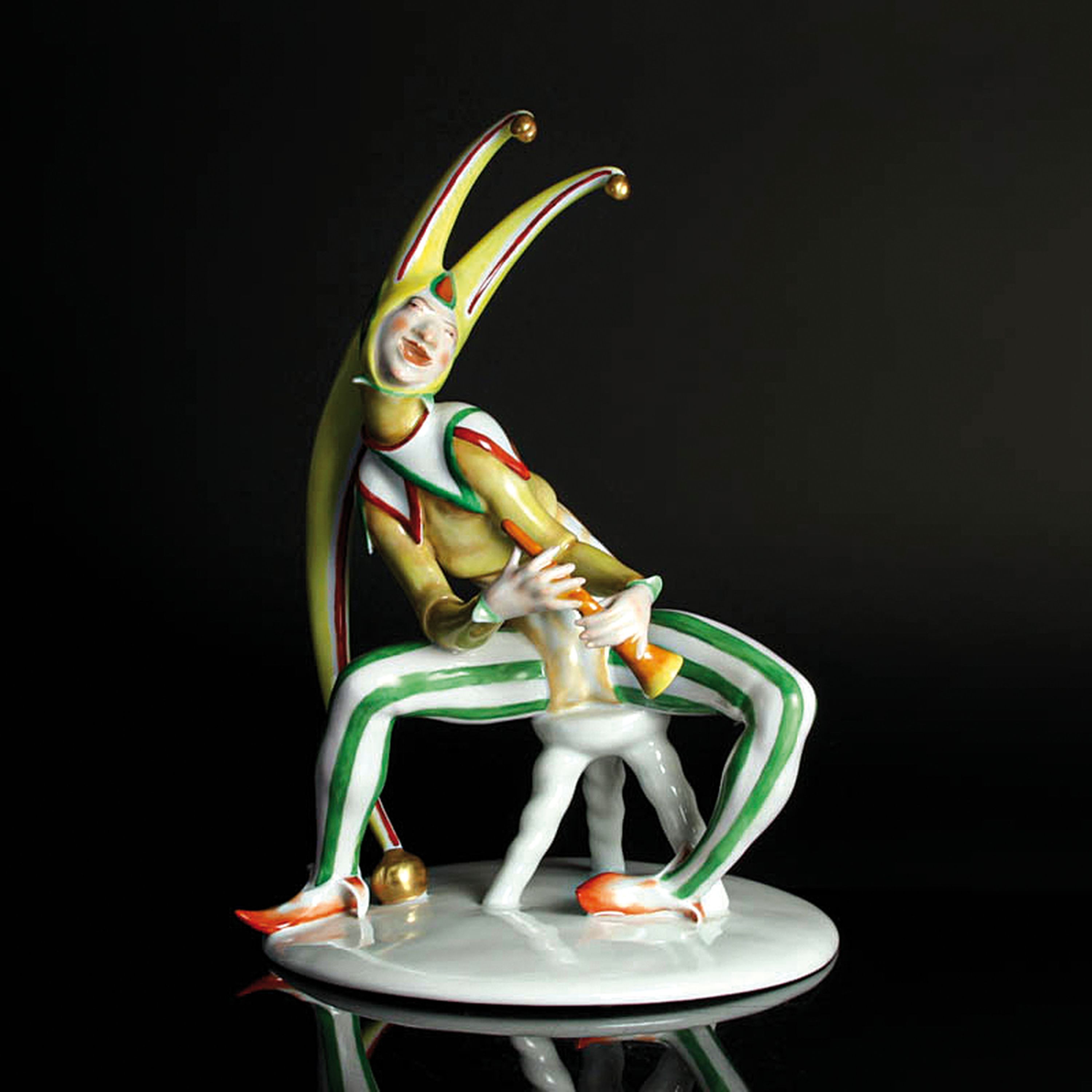 Porzellanfigur "Narrenspiel", Aelteste Volkstedt, Entw. Mauritius Pfeiffer um 1920,Porzellan, farbig satffiert, Former-Bez. Hollosi, ...