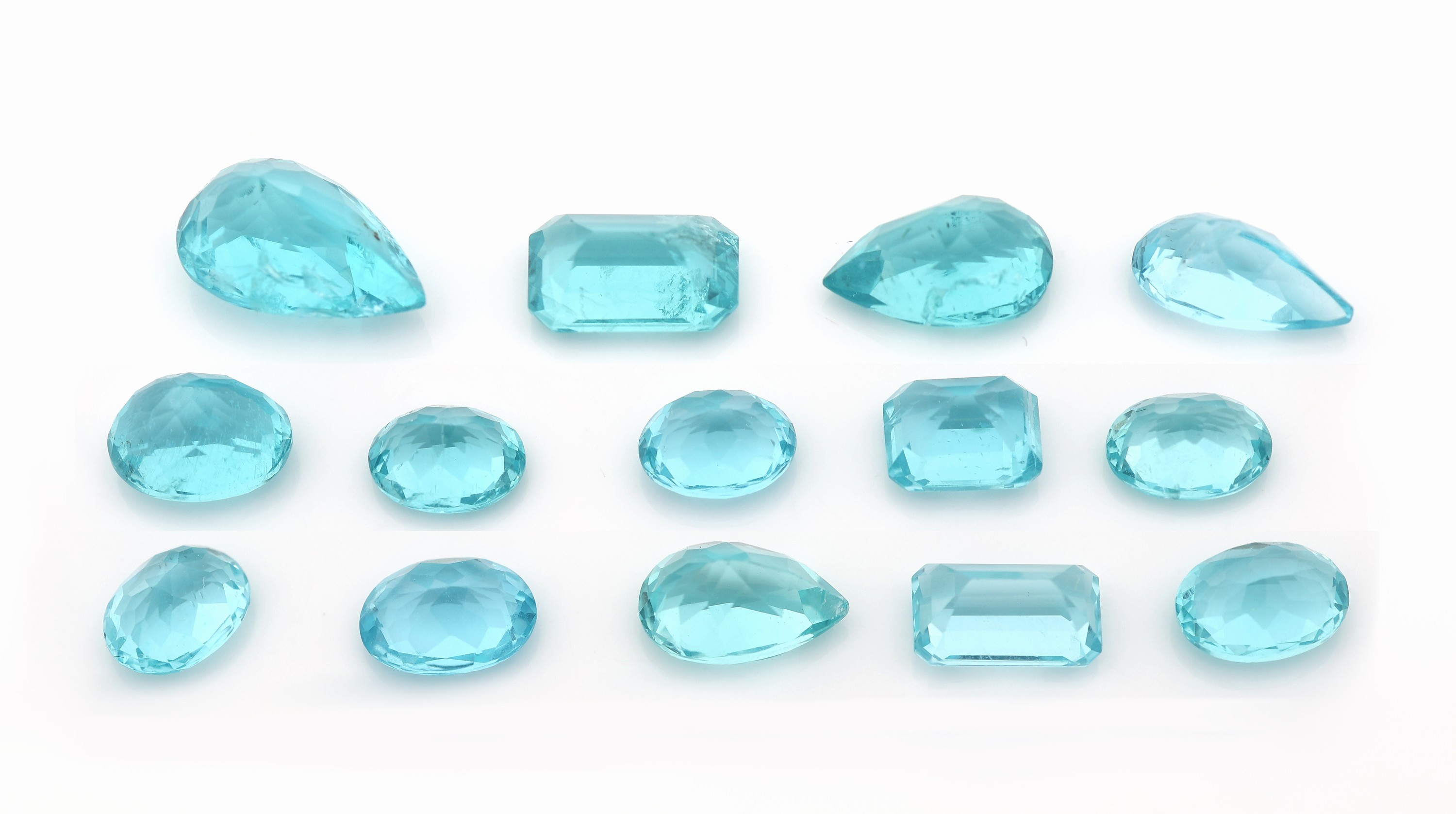 Detail a: Lot 14 lose Apatite, zus. ca. 14.58 ct, versch. Schliffformen und Größen