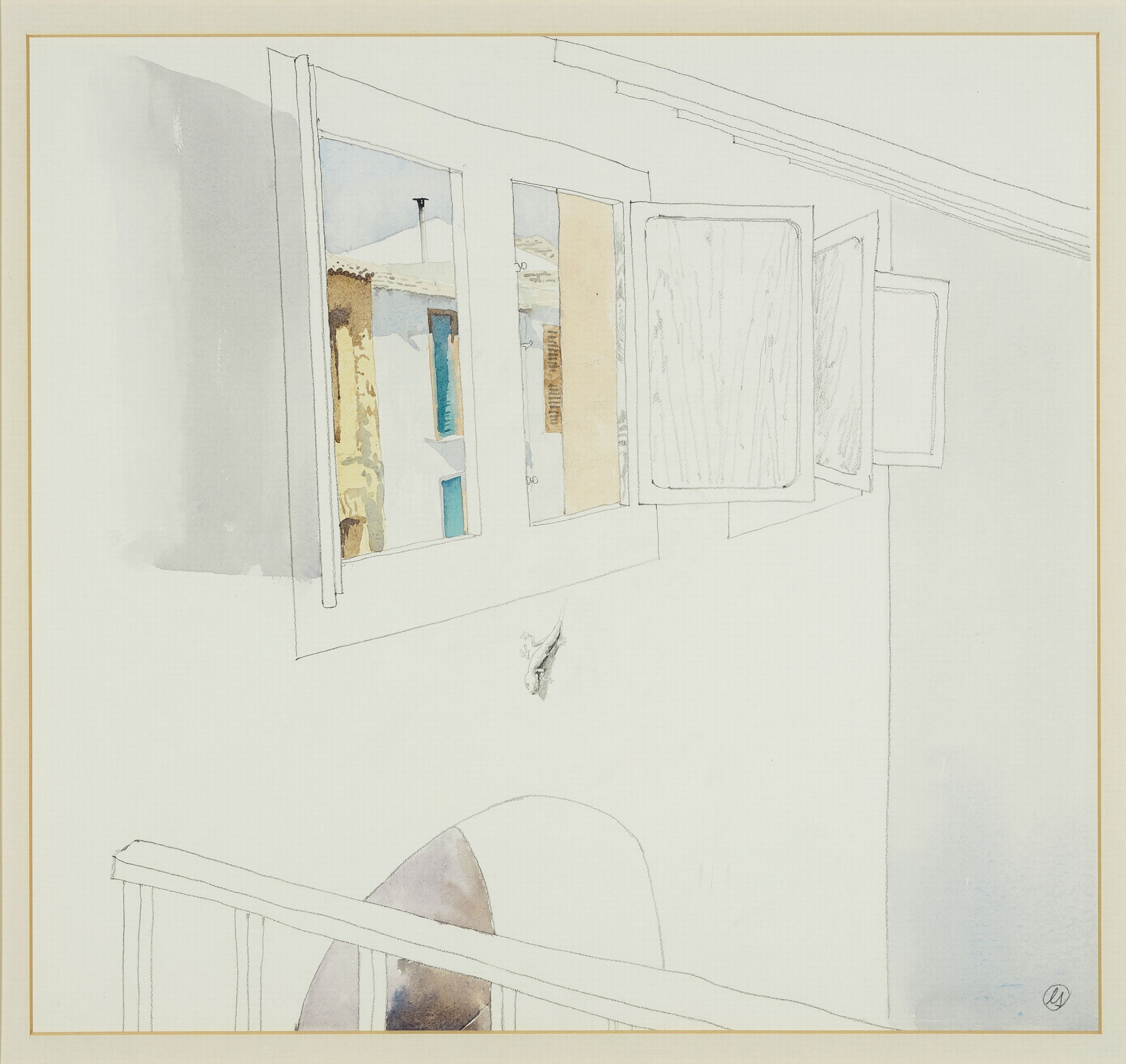 Eberhard Schlotter, 1921-2014, Casa de Tabarca, Aquarell und Bleistift auf Papier, rechts unten monogr., rückseitig datiert 1982 und betitelt, ca. ...