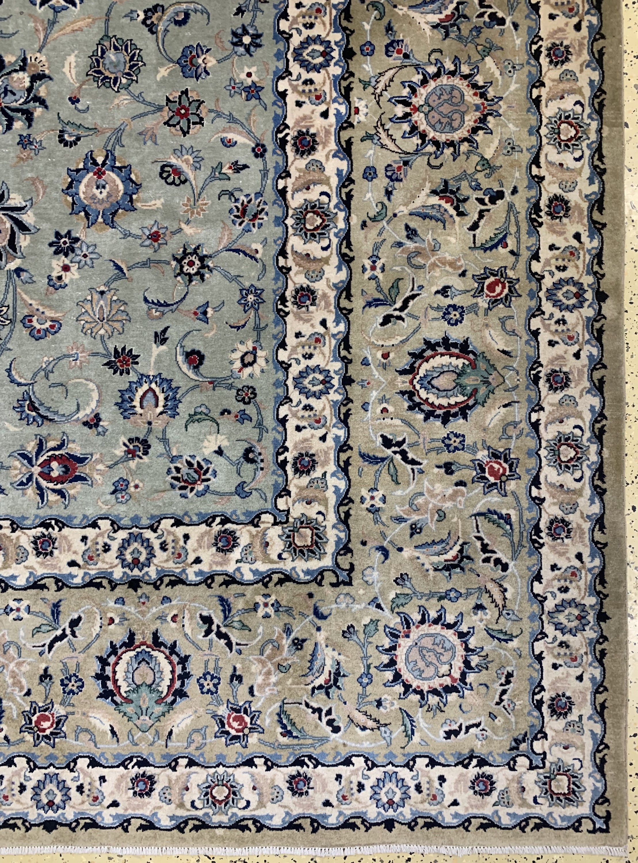 Detail a: Keschan fein sign., Persien, Mitte 20.Jhd.,Korkwolle, ca. 453 x 353 cm, EHZ: 2, leicht verblasst