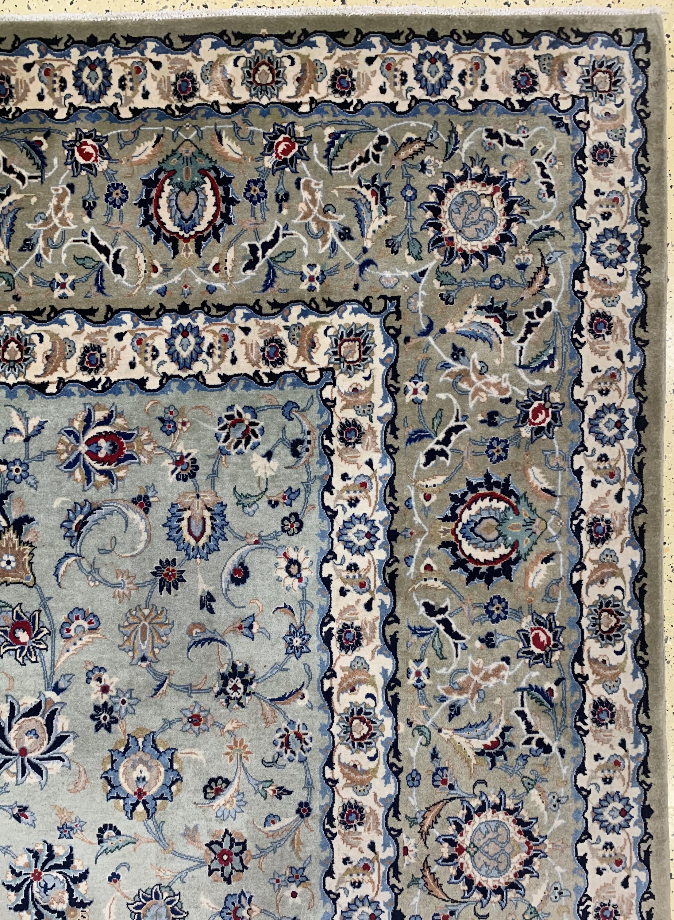 Detail g: Keschan fein sign., Persien, Mitte 20.Jhd.,Korkwolle, ca. 453 x 353 cm, EHZ: 2, leicht verblasst