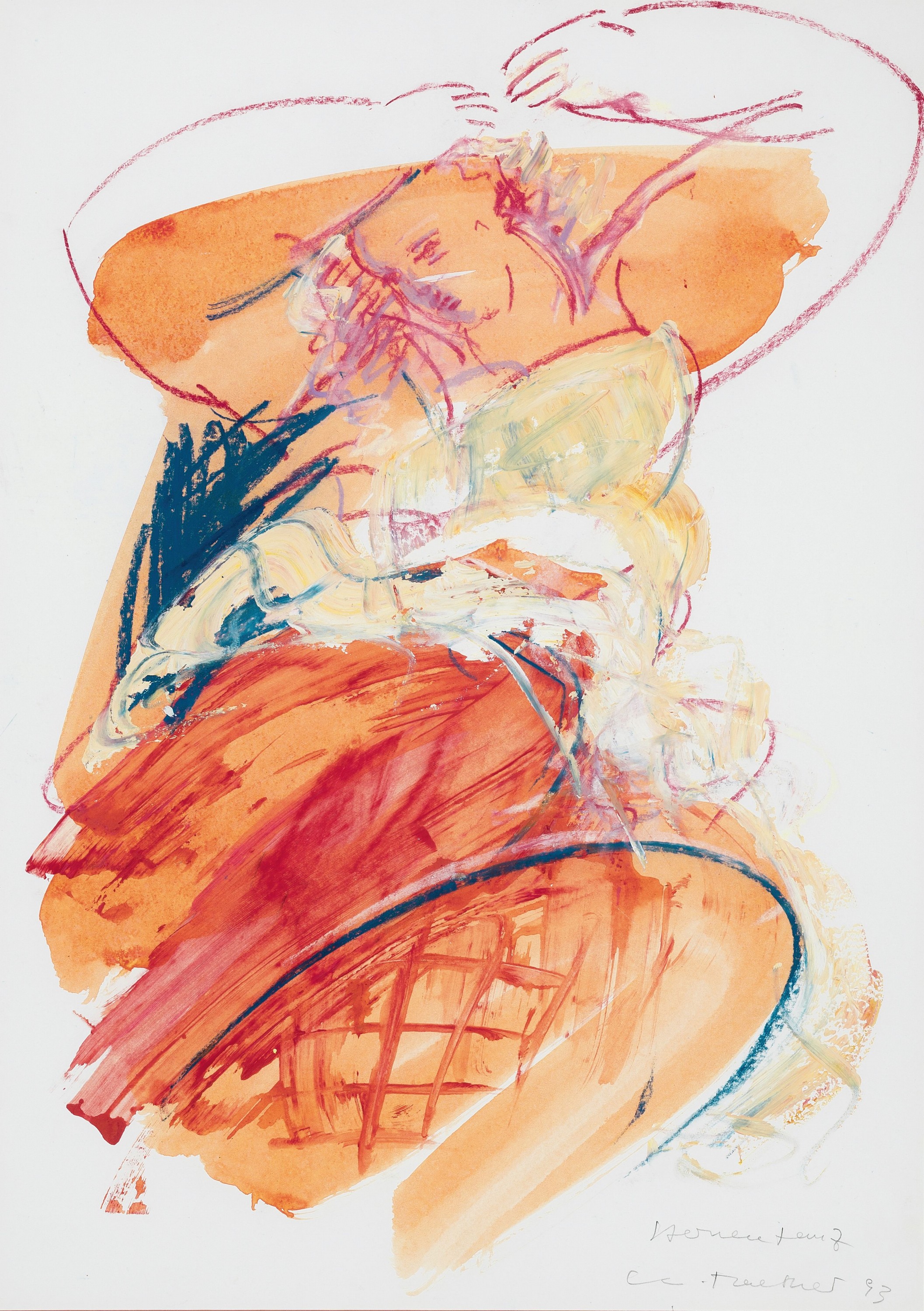 Christiane Maether, geb. 1941, Sternentanz, übermalte Farbserigraphie, betitelt, sign. und dat. 93, ca. 58x41cm, PP, u.Gl., R. ca. 77x59cm