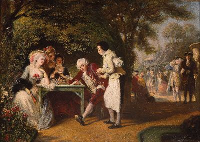 Image 26885023 - Abraham Solomon, 1824 London-1862 Biaritz, fete galante, karikierende Darstellung eines ...