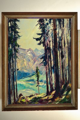 26885044k - Karl Graf, 1902-1986 Speyer, im Schwarzwald, Öl/Hartfaser, sign., ca. 115x 85cm, R.