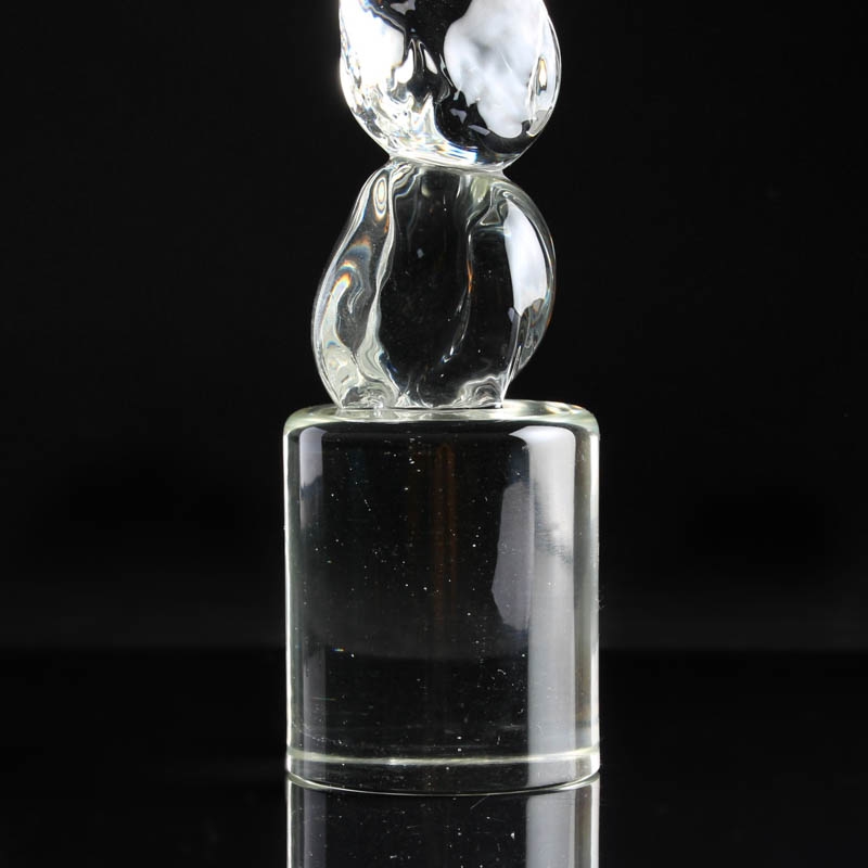 Detail f: Paar Glasskulpturen, Ermanno Nason für Cenedese, Murano, Italien, 1960/70er-Jahre, 1x schwach grün getöntes Glas, übereinander gestapelte ...
