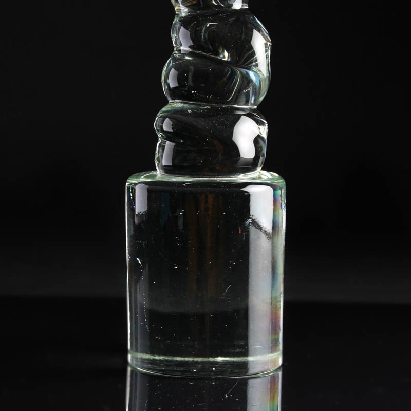 Detail k: Paar Glasskulpturen, Ermanno Nason für Cenedese, Murano, Italien, 1960/70er-Jahre, 1x schwach grün getöntes Glas, übereinander gestapelte ...