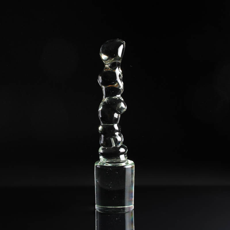 Detail l: Paar Glasskulpturen, Ermanno Nason für Cenedese, Murano, Italien, 1960/70er-Jahre, 1x schwach grün getöntes Glas, übereinander gestapelte ...