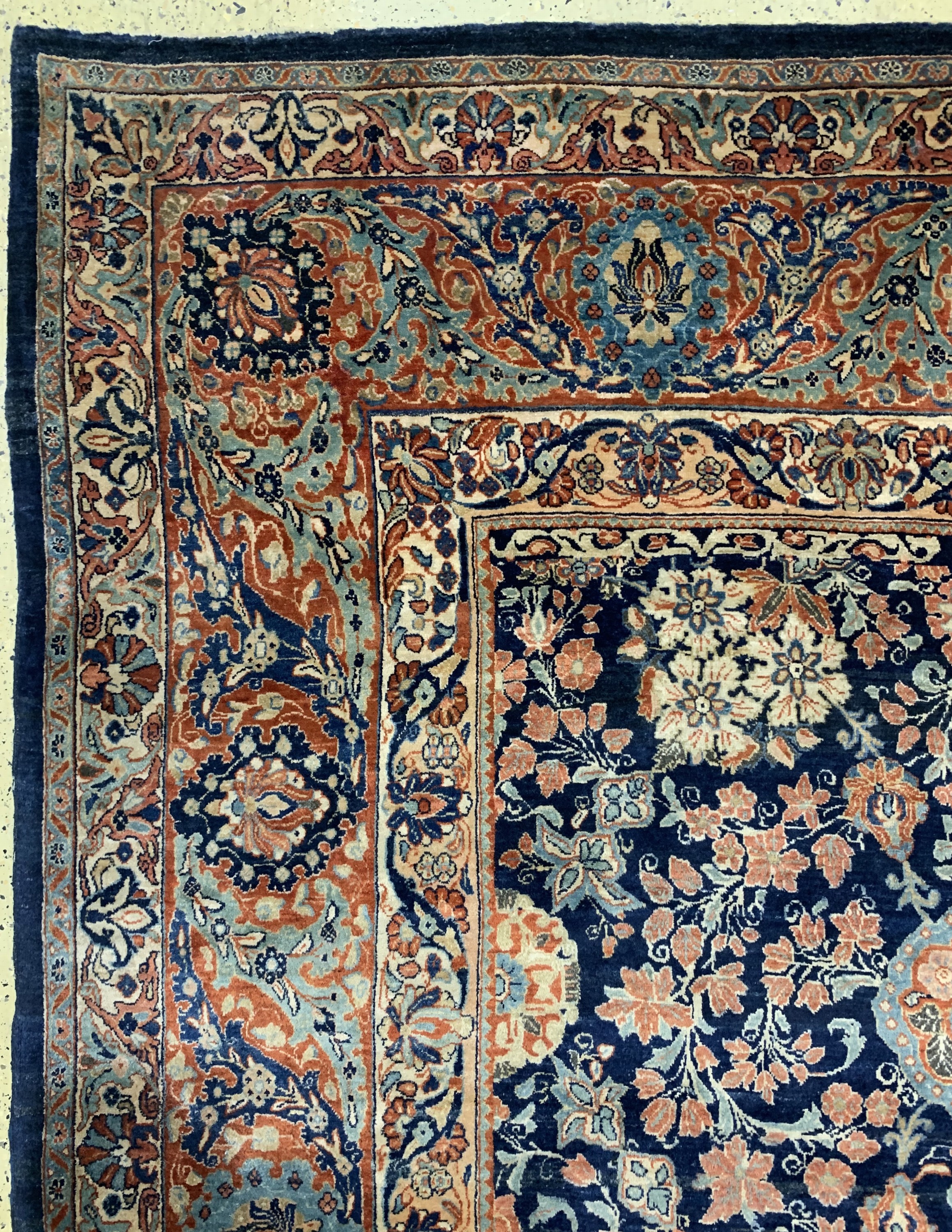 Detail e: Us-Re-Import Sarogh antik, Persien, um 1900, Wolle auf Baumwolle, ca. 445 x 370 cm, EHZ: 2
