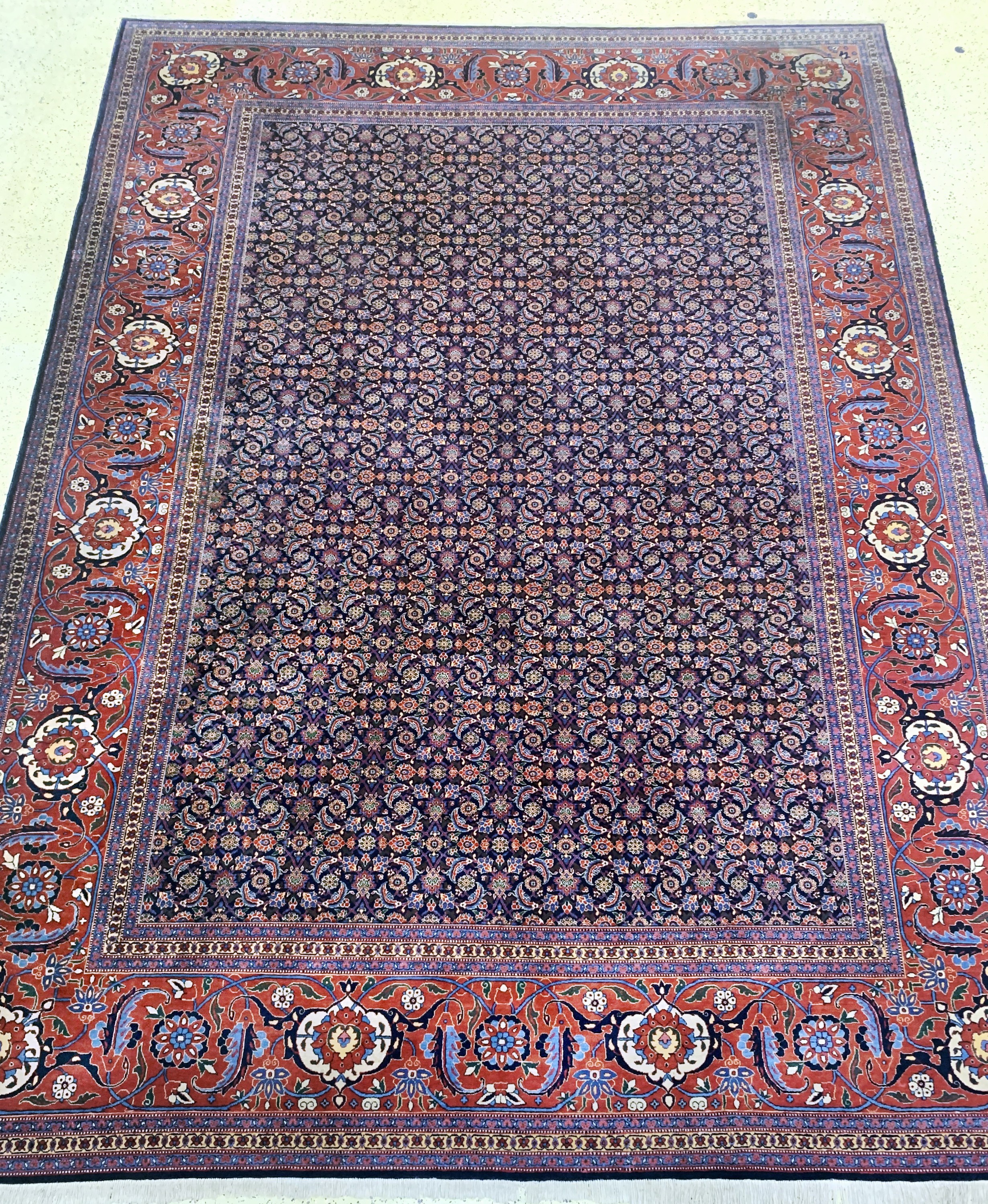 Täbriz fein(50 Raj), Persien, Anfang 20.Jhd, Korkwolle auf Baumwolle, ca. 500 x 370cm, EHZ: 2, (restauriert)