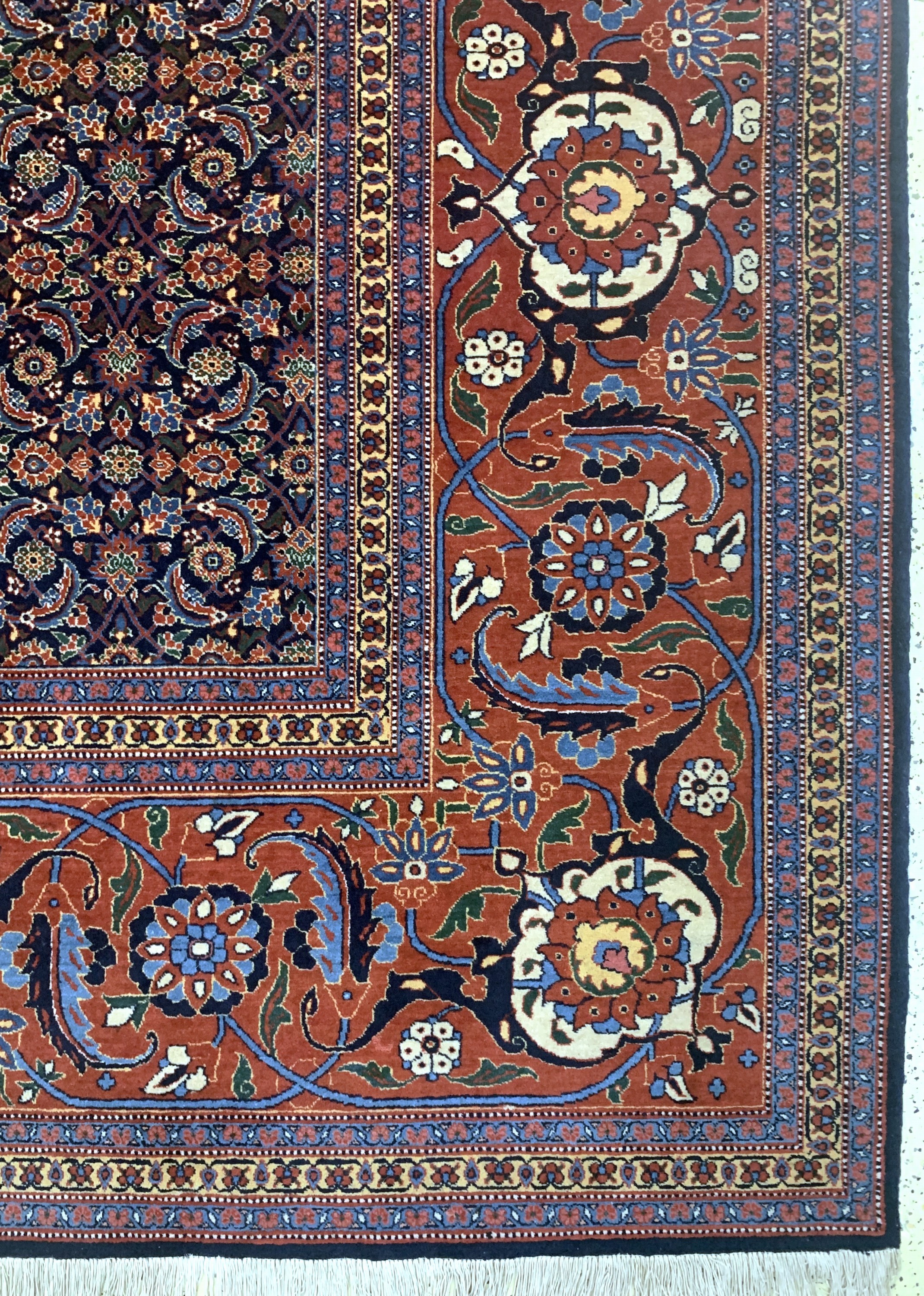 Detail a: Täbriz fein(50 Raj), Persien, Anfang 20.Jhd, Korkwolle auf Baumwolle, ca. 500 x 370cm, EHZ: 2, (restauriert)