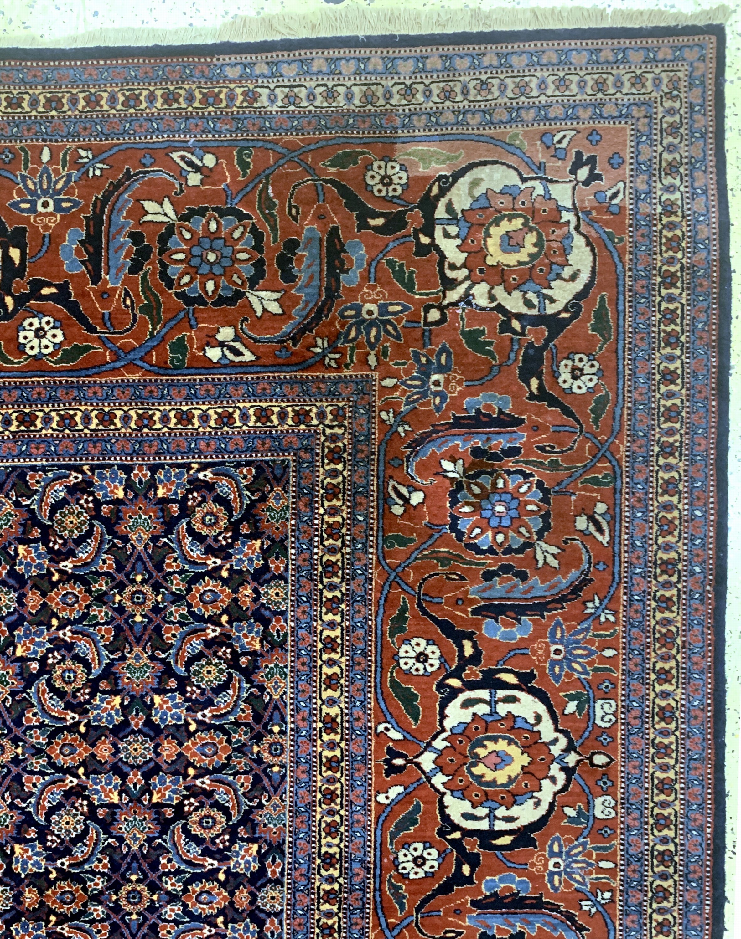 Detail g: Täbriz fein(50 Raj), Persien, Anfang 20.Jhd, Korkwolle auf Baumwolle, ca. 500 x 370cm, EHZ: 2, (restauriert)
