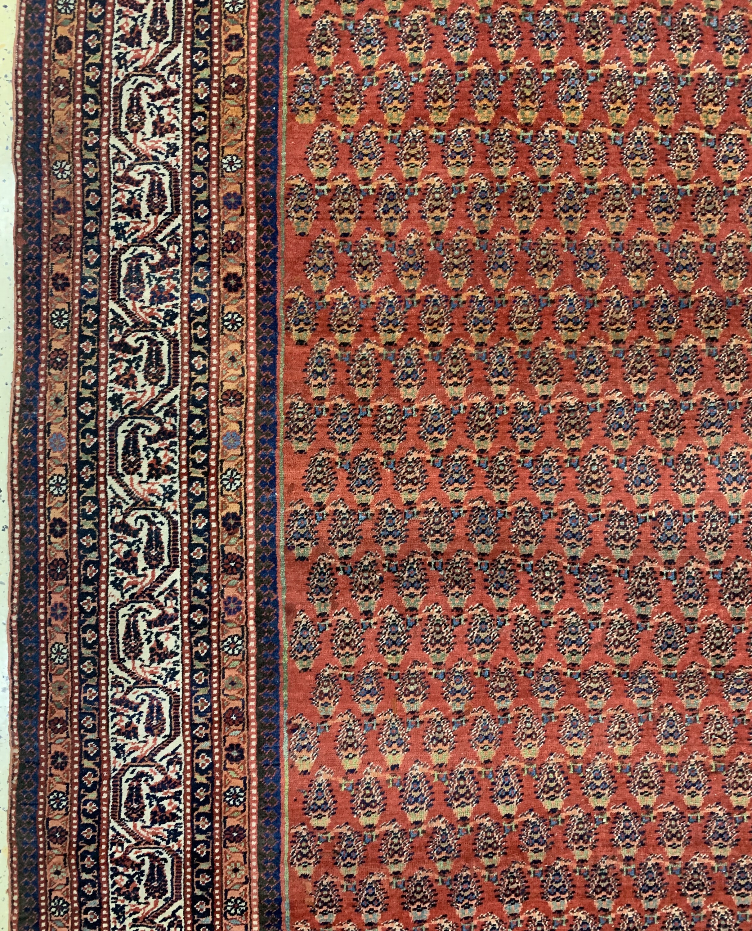 Detail d: Serabend"Kelley"antik, Persien, um 1900, Wolle auf Baumwolle, ca. 406 x 176 cm, EHZ: 3
