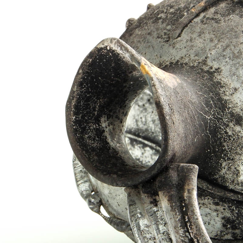 Detail c: Vetro a scavo-Henkelkanne, Ermanno Nason für Cenedese, Murano, Italien, farbloses Glas, matte und aufgerauhte Oberfläche in Vetro a scavo-Technik, ...