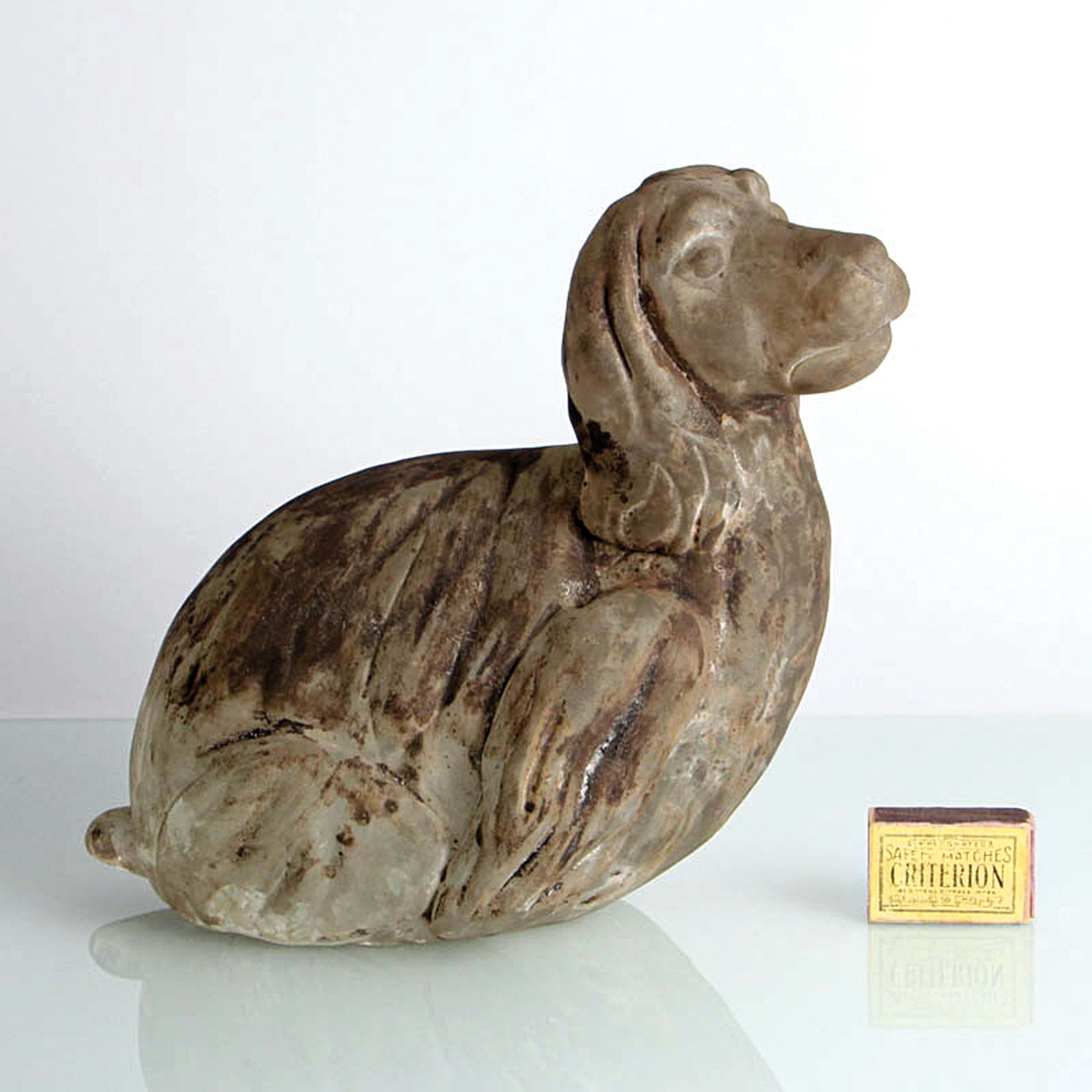 Vetro a scavo-Skulptur Cocker Spaniel, Ermanno Nason, Murano, Italien, massiver farbloser Glaskorpus, matte und aufgeraute Oberfläche in Vetro a ...
