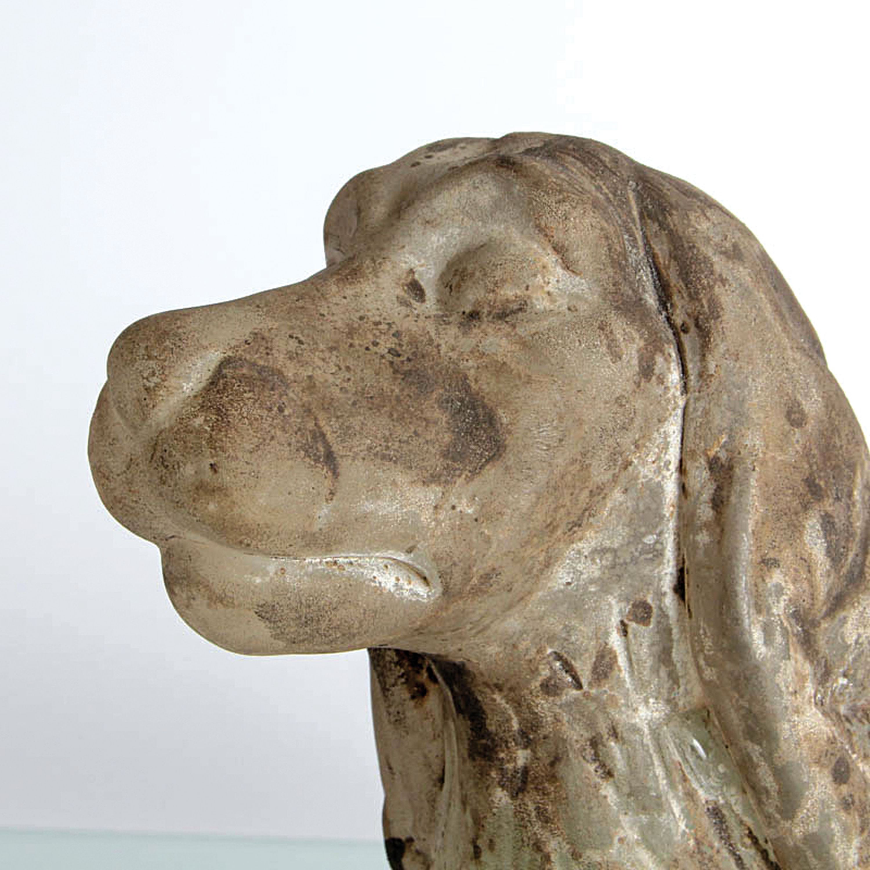 Detail b: Vetro a scavo-Skulptur Cocker Spaniel, Ermanno Nason, Murano, Italien, massiver farbloser Glaskorpus, matte und aufgeraute Oberfläche in Vetro a ...