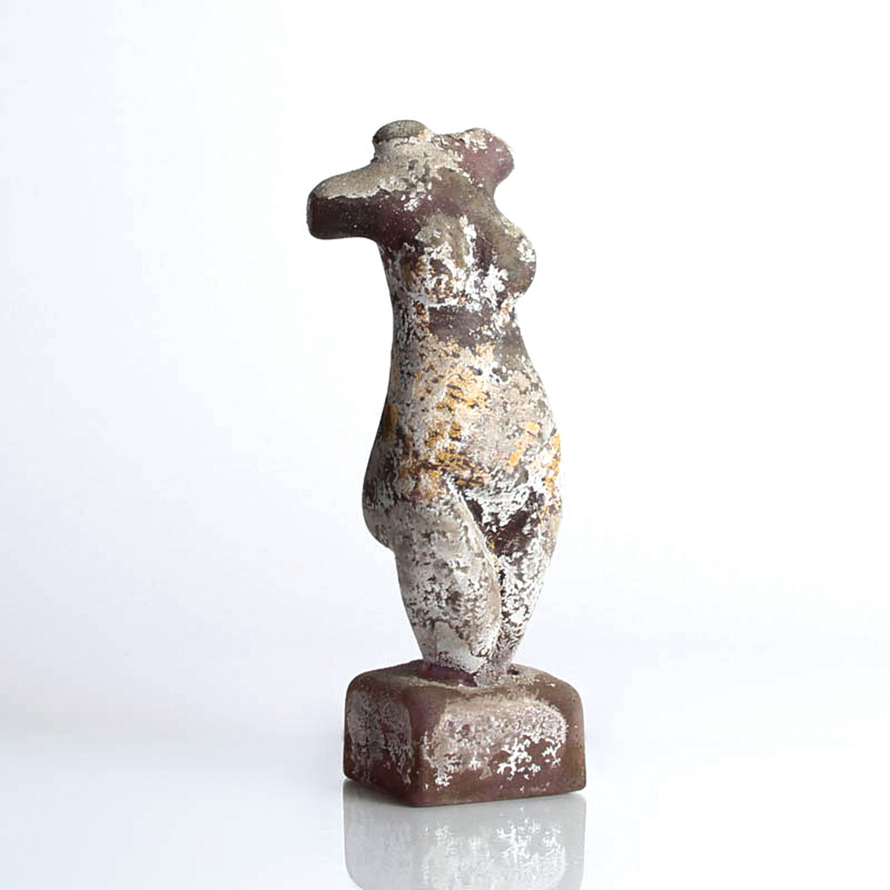 Vetro a Scavo-Skulptur, Ermanno Nason für Cenedese, Murano, Italien, farbloses Glas, mattierte und aufgerauhte Oberfläche durch Vetro a ...