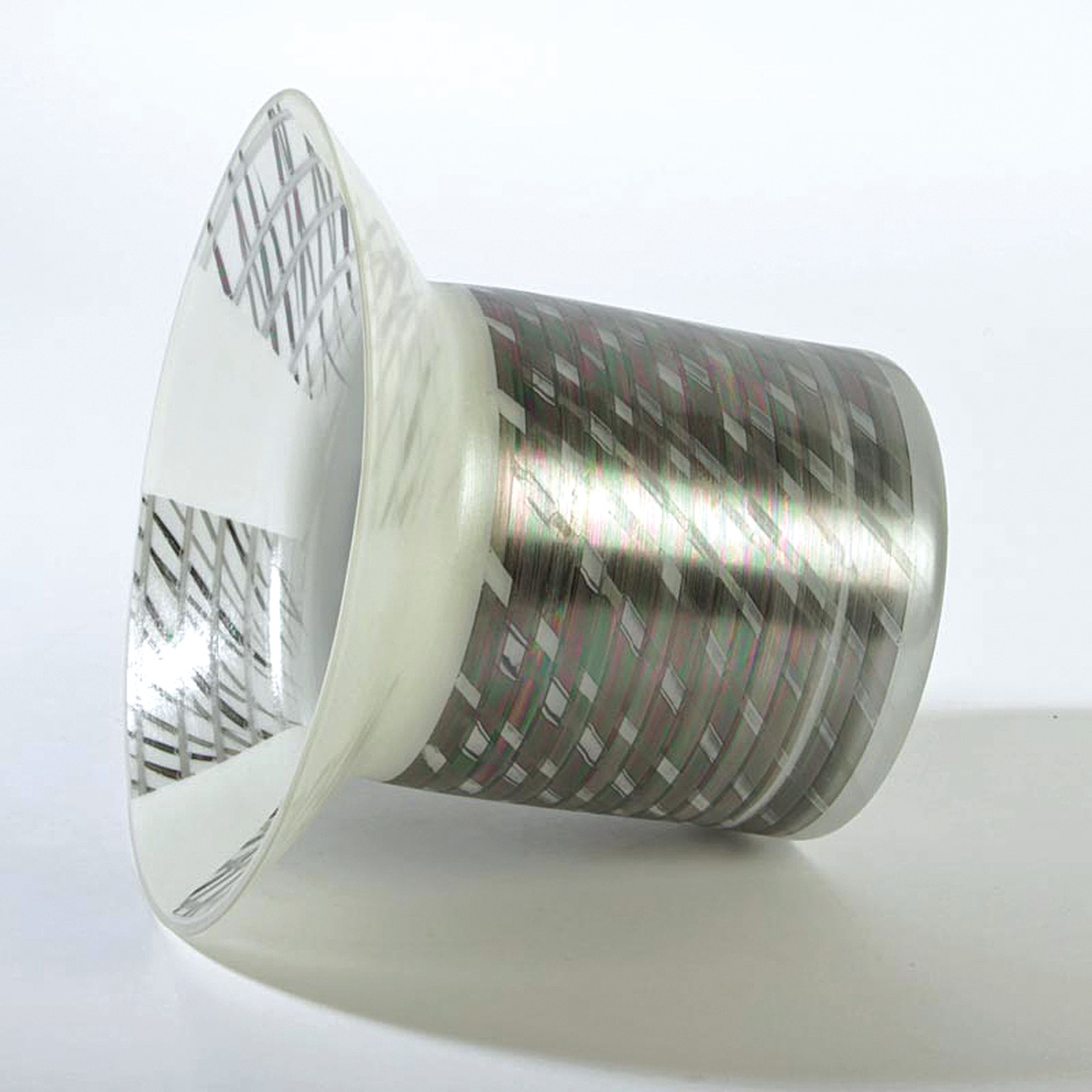 Detail c: Vase, Isgard Moje-Wohlgemuth, dat. 1994, farbloses Glas mit gelösten Metallverbindungen, signiert und dat., ausgestellter Kragen, H. ca. 18cm, D. ...