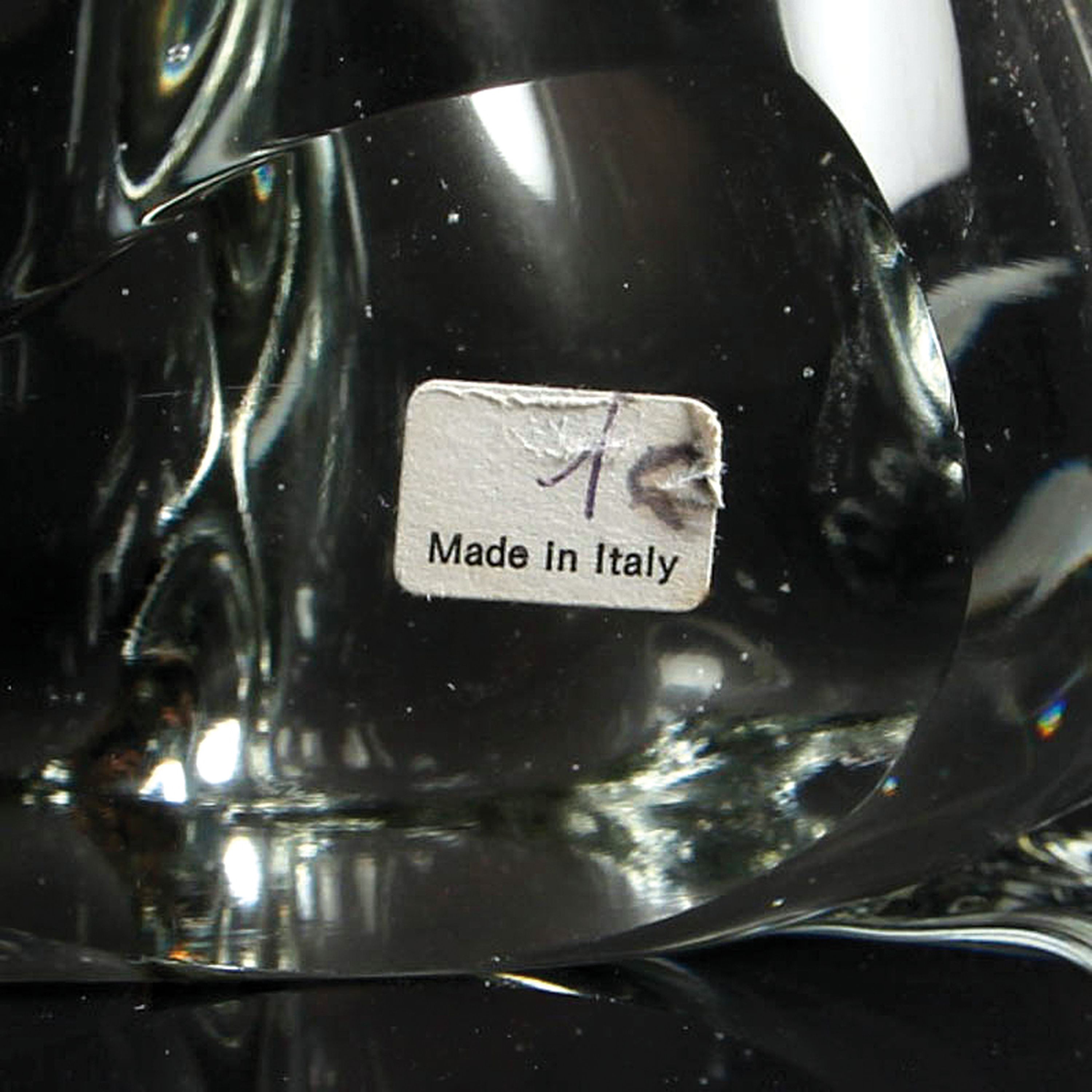 Detail f: Zwei Glasskulpturen, Alfredo Barbini Murano, 1980er Jahre, Delfin auf Welle, farbloses Glas und Fisch partiell rauchfarben, H. ca. 26cm bzw. 20cm