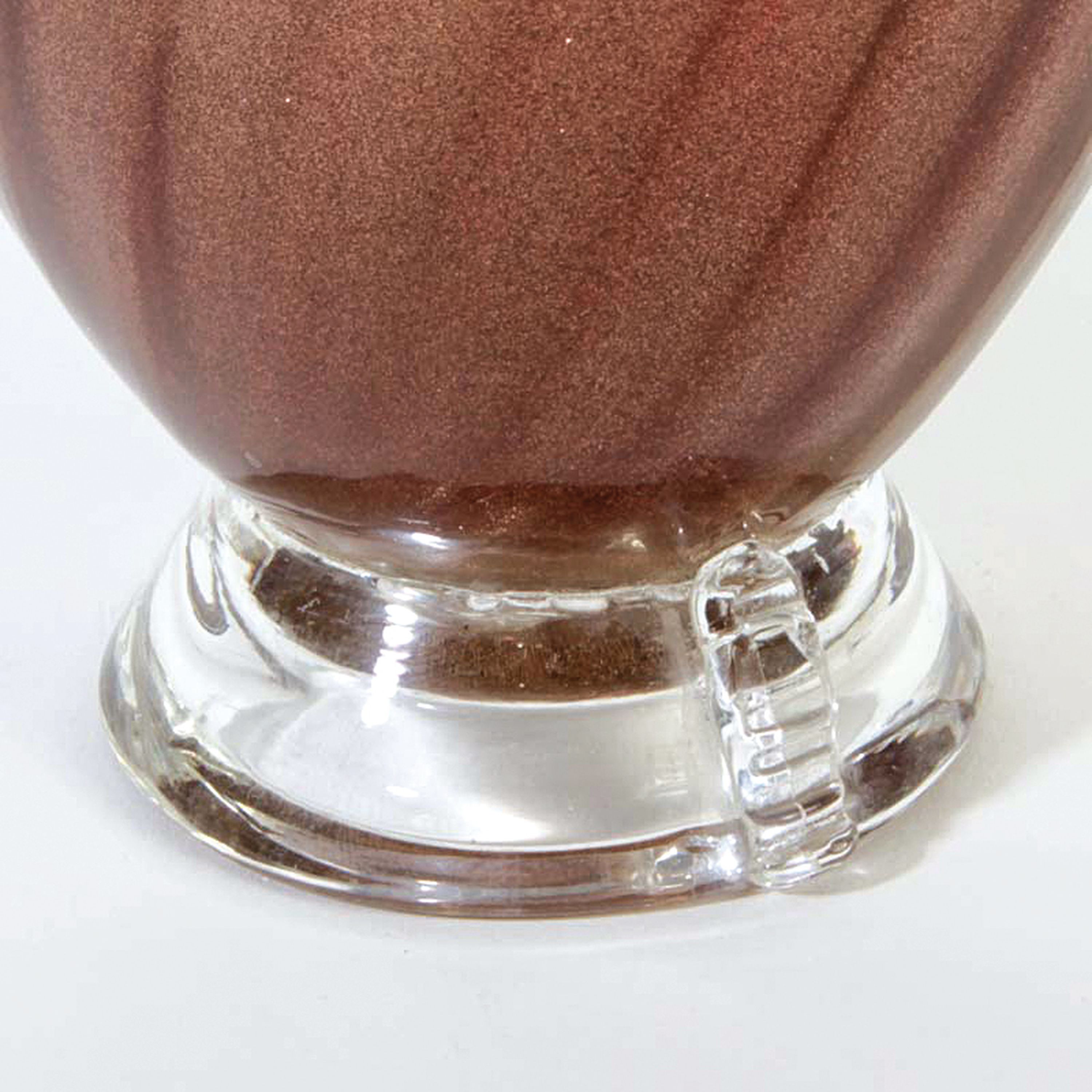 Detail f: Doppelhenkelvase, wohl Ercole Barovier, Murano, farbloses Glas mit sog. Aventurin- Einshcmelzung, in sich gedreht, H. ca. 28cm
