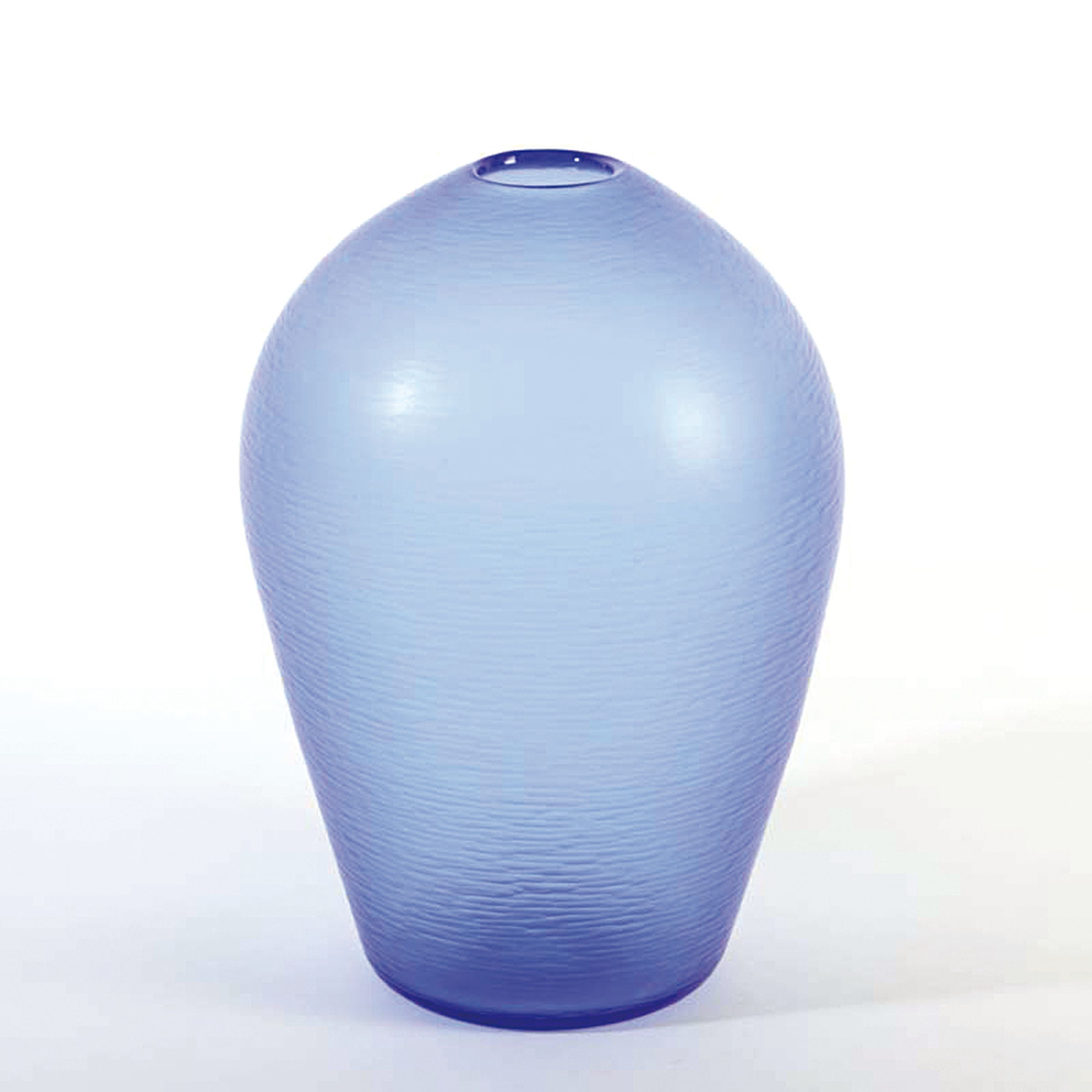 Detail a: Vase, Murano Italien, 1980er Jahre, blaues dünnwandiges Glas in batuto Technik geschliffen, ovoide Form, H. ca. 23cm
