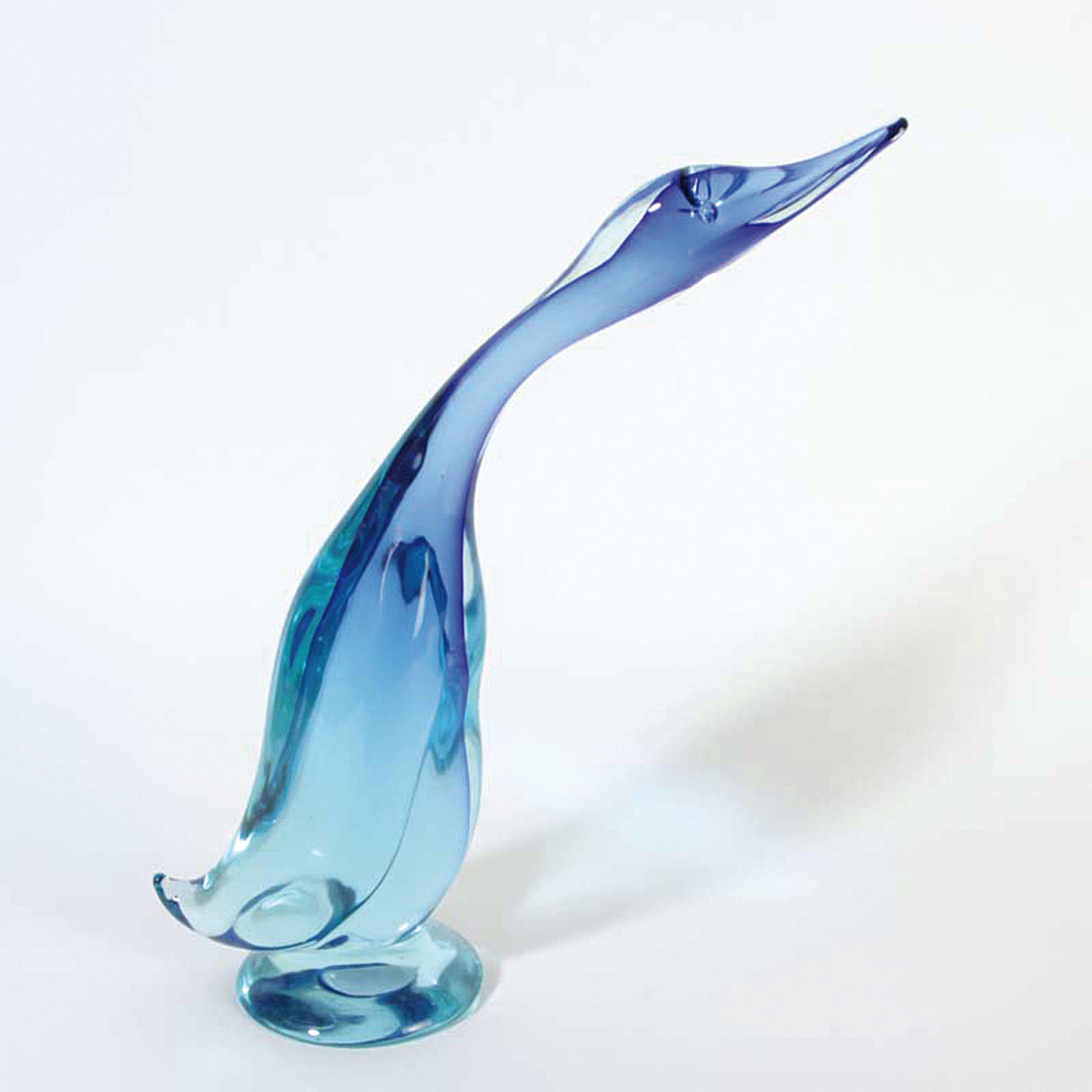 Detail c: Glasskulptur, Flavio Poli für Seguso, 1960er Jahre, sommerso, blaues Glas mit türkisem Innenüberfang, H. ca. 42cm