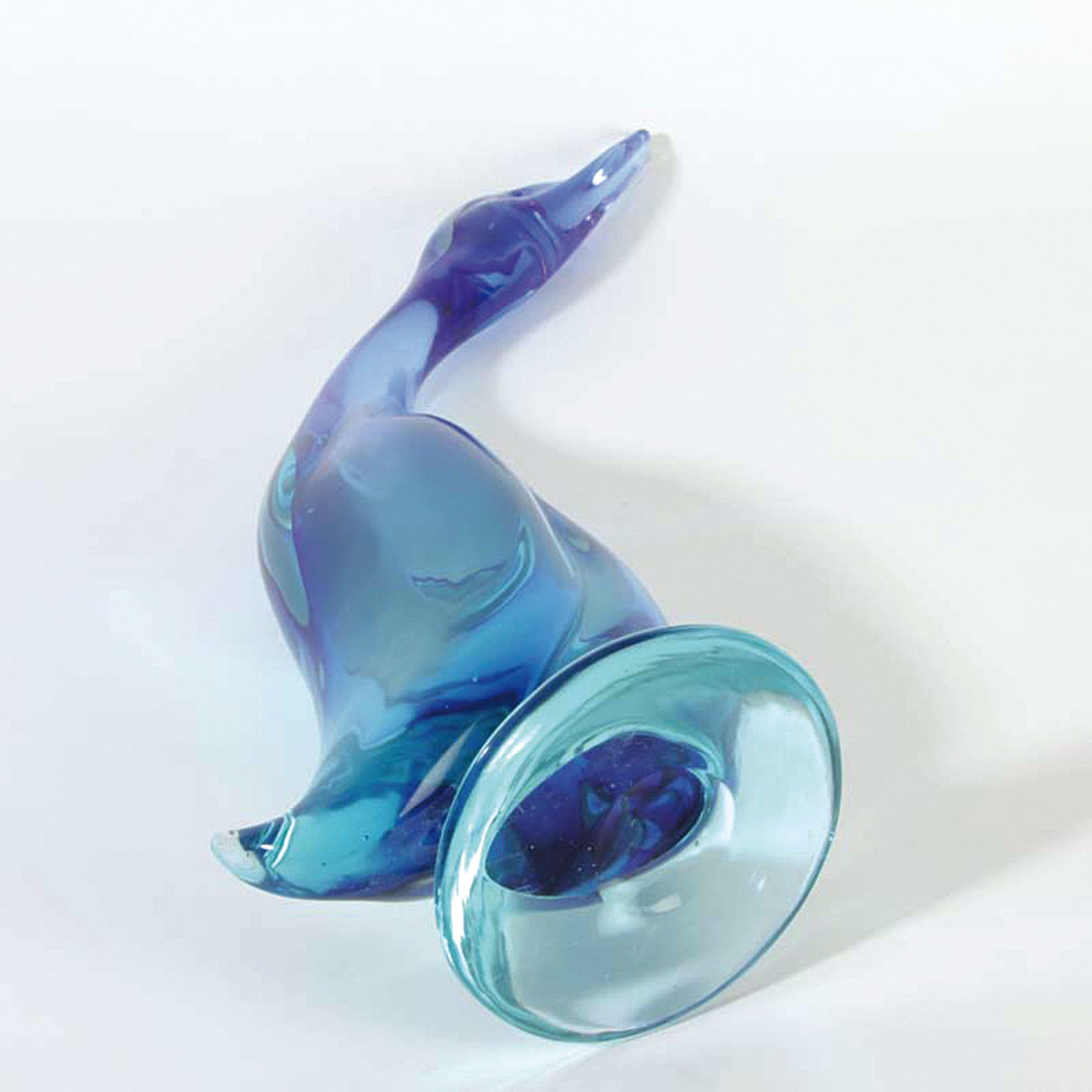 Detail f: Glasskulptur, Flavio Poli für Seguso, 1960er Jahre, sommerso, blaues Glas mit türkisem Innenüberfang, H. ca. 42cm