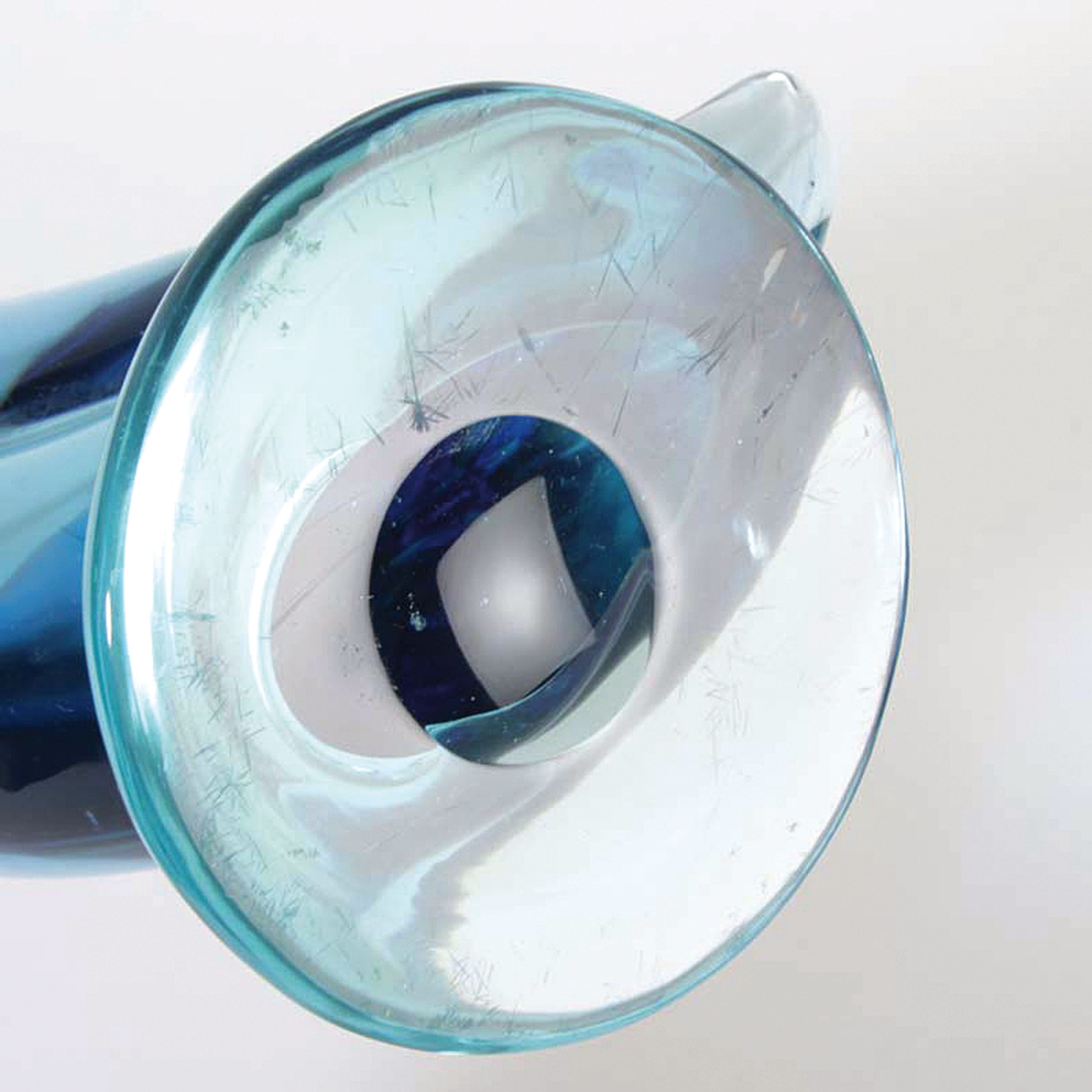 Detail h: Glasskulptur, Flavio Poli für Seguso, 1960er Jahre, sommerso, blaues Glas mit türkisem Innenüberfang, H. ca. 42cm