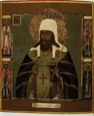 Image 26887693 - Sehr große Ikone, Russland, dat. 1808, , Patriarch bzw. Metropolit, wohl der Hl. ...