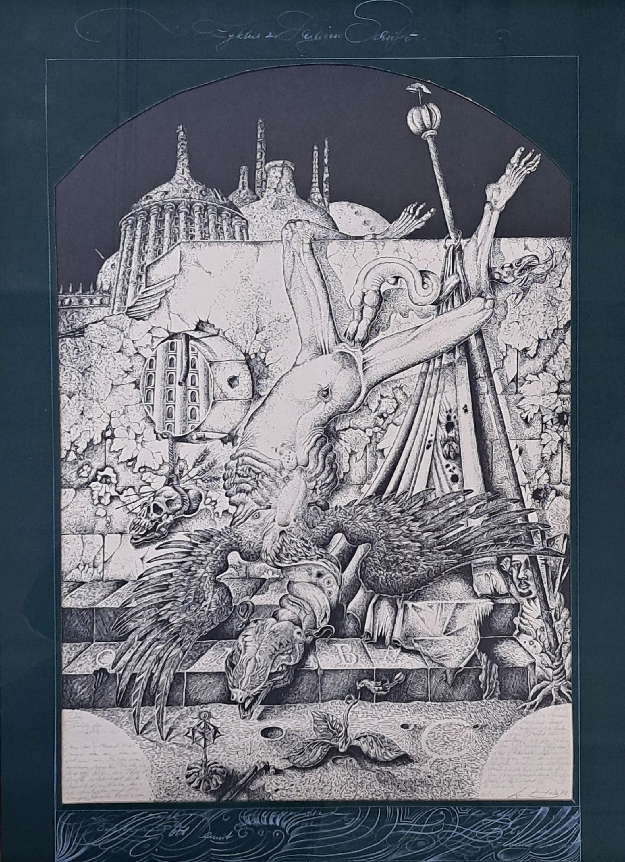 Detail k: Werner Holz, 1948 Grünstadt-1991 Ludwigshafen, Die Töchter des Loth, aus: Zyklus zur Hl. Schrift, Lithographie von 1973, num. 5/50, handsign. und ...