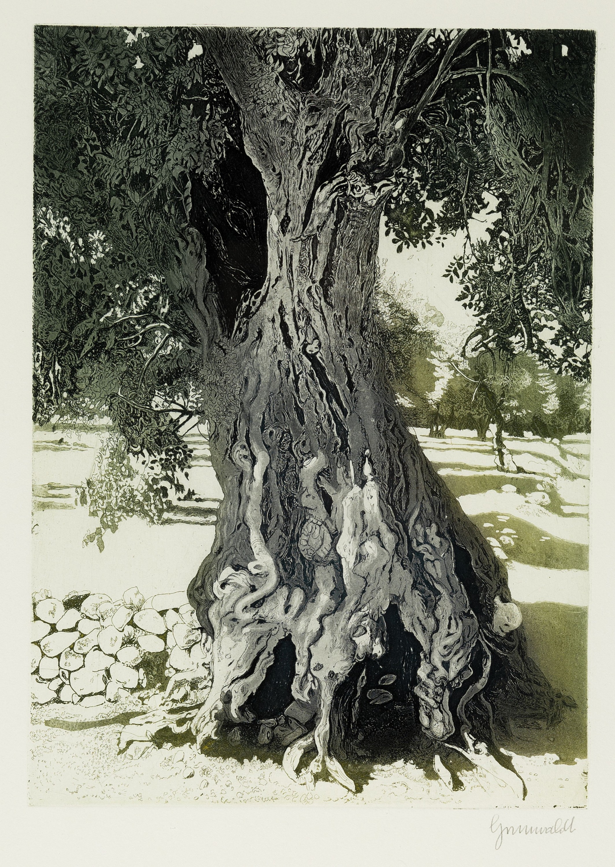Herbert Grunwaldt, 1928-2014 Hamburg, 3 Farbaquatintaradierungen: Elfenwald, sign., ca. 23x36cm, u.Gl., R. ca. 43x47cm; Elfenwald, sign. und dat. ...